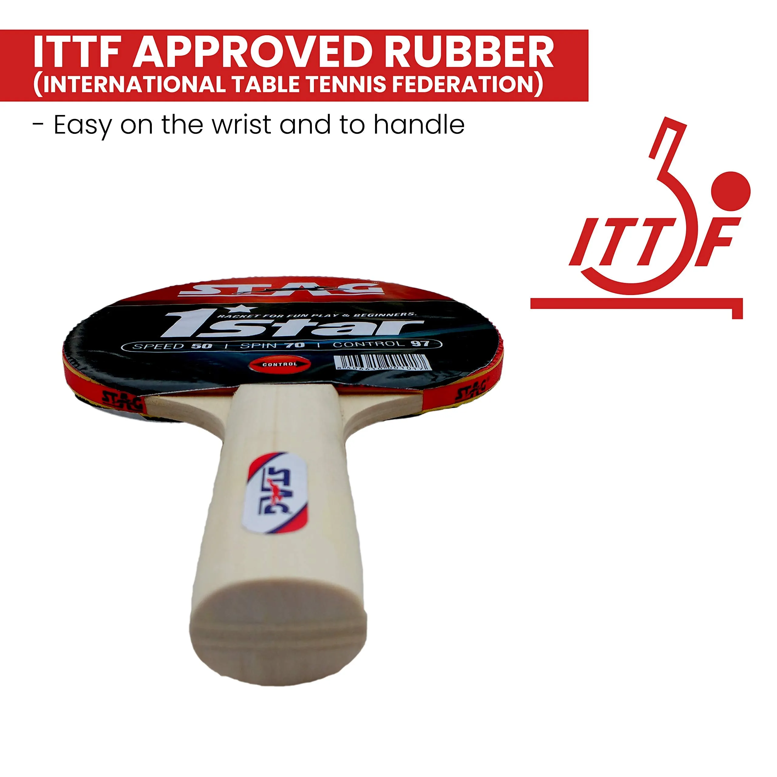 1 Star Table Tennis Racquet(Multi- Color | 148 Grams | Beginner)