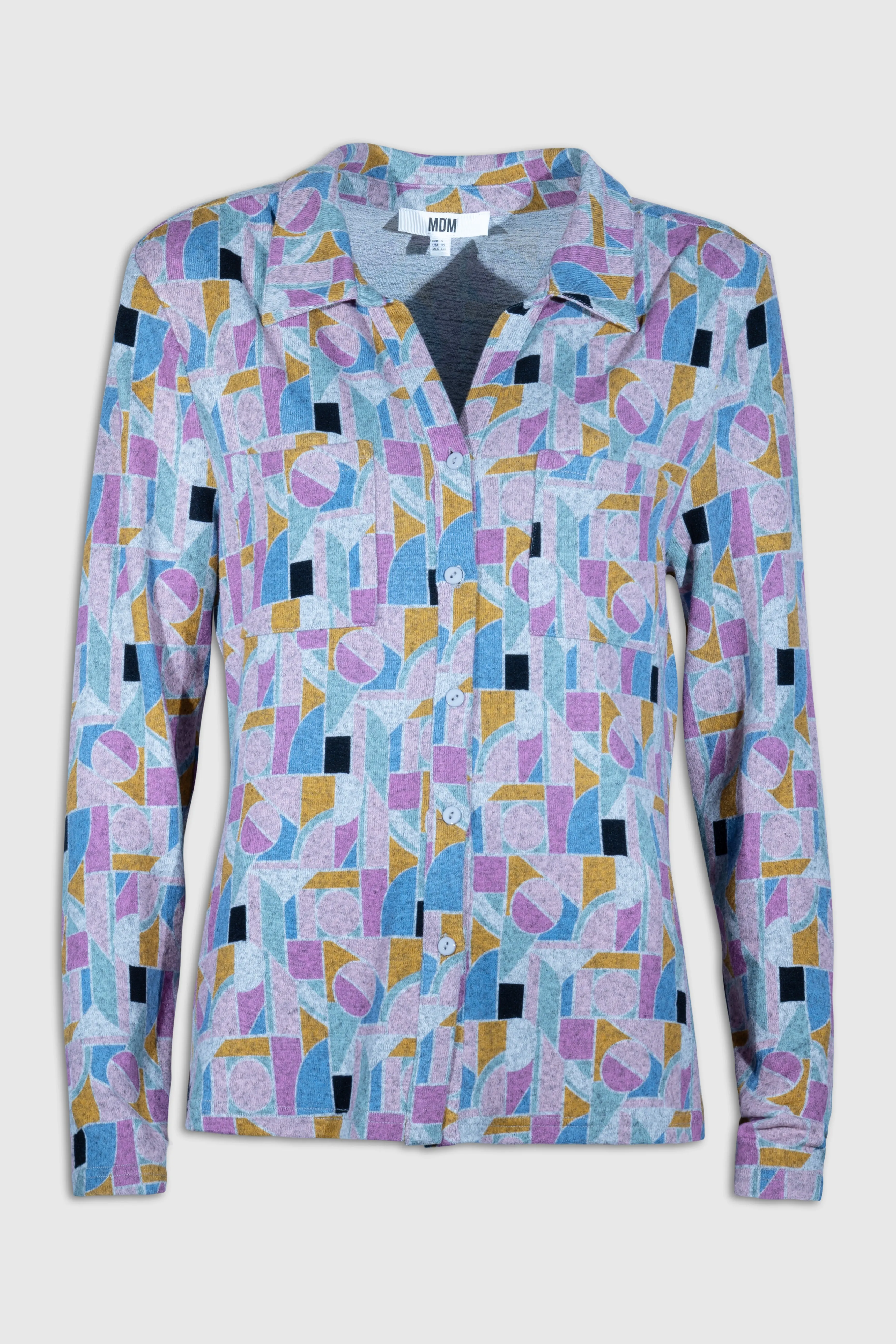 14202721 - Geometric Print Jersey Blouse - Multi