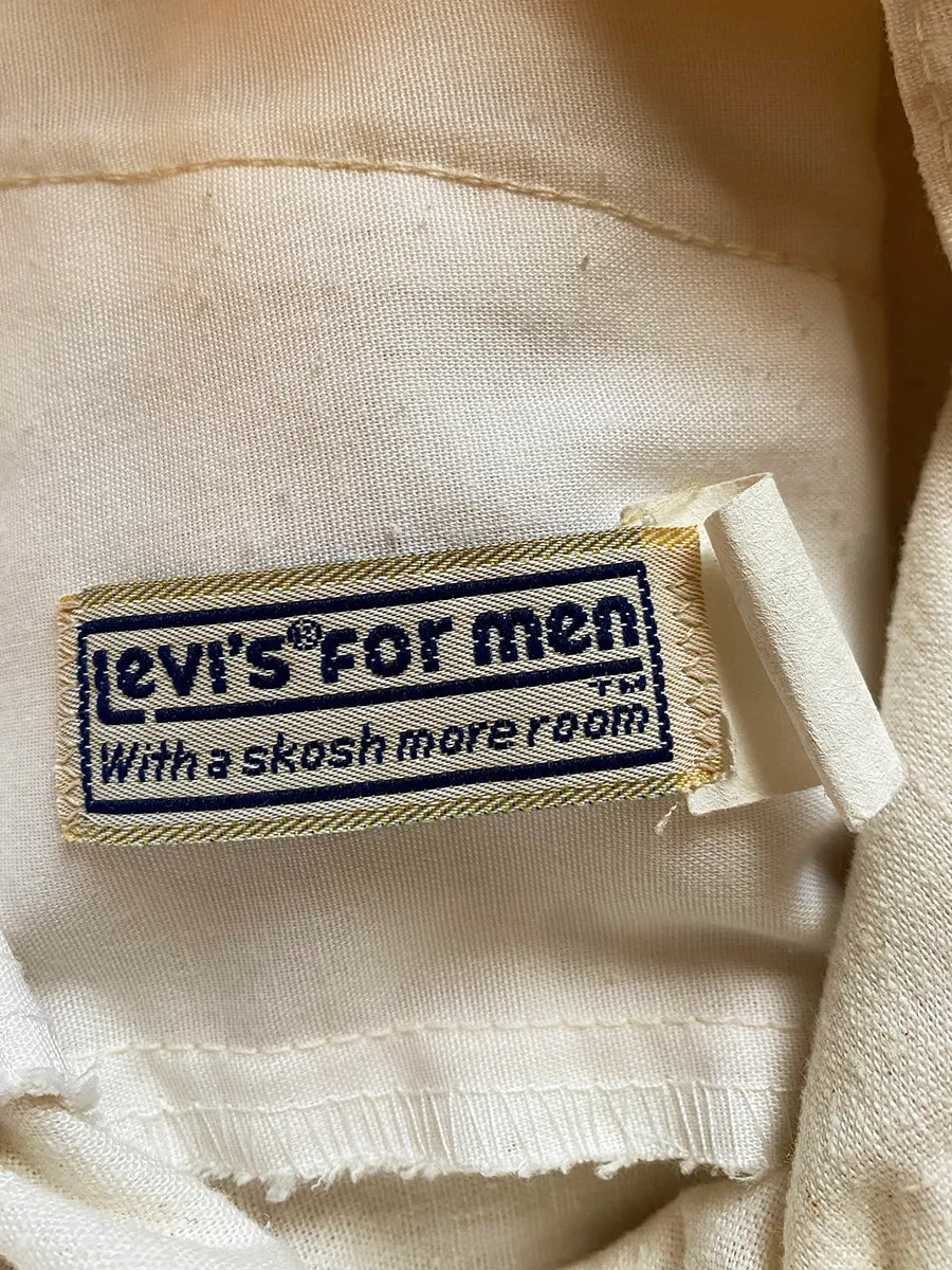 1970's Ivory Woven Levi's Jeans 33x31.5