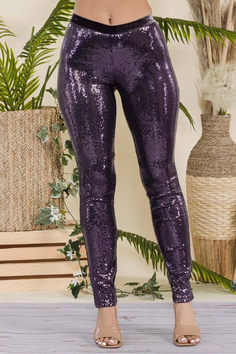 90548 - SKINNY FIT SEQUIN PANTS