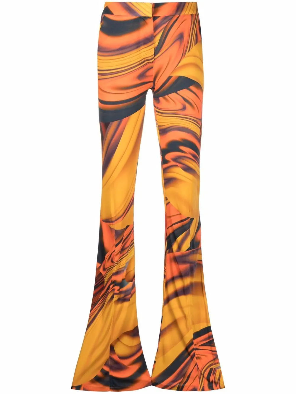 ABSTRACT-PRINT FLARED TROUSERS 317 ORN DES