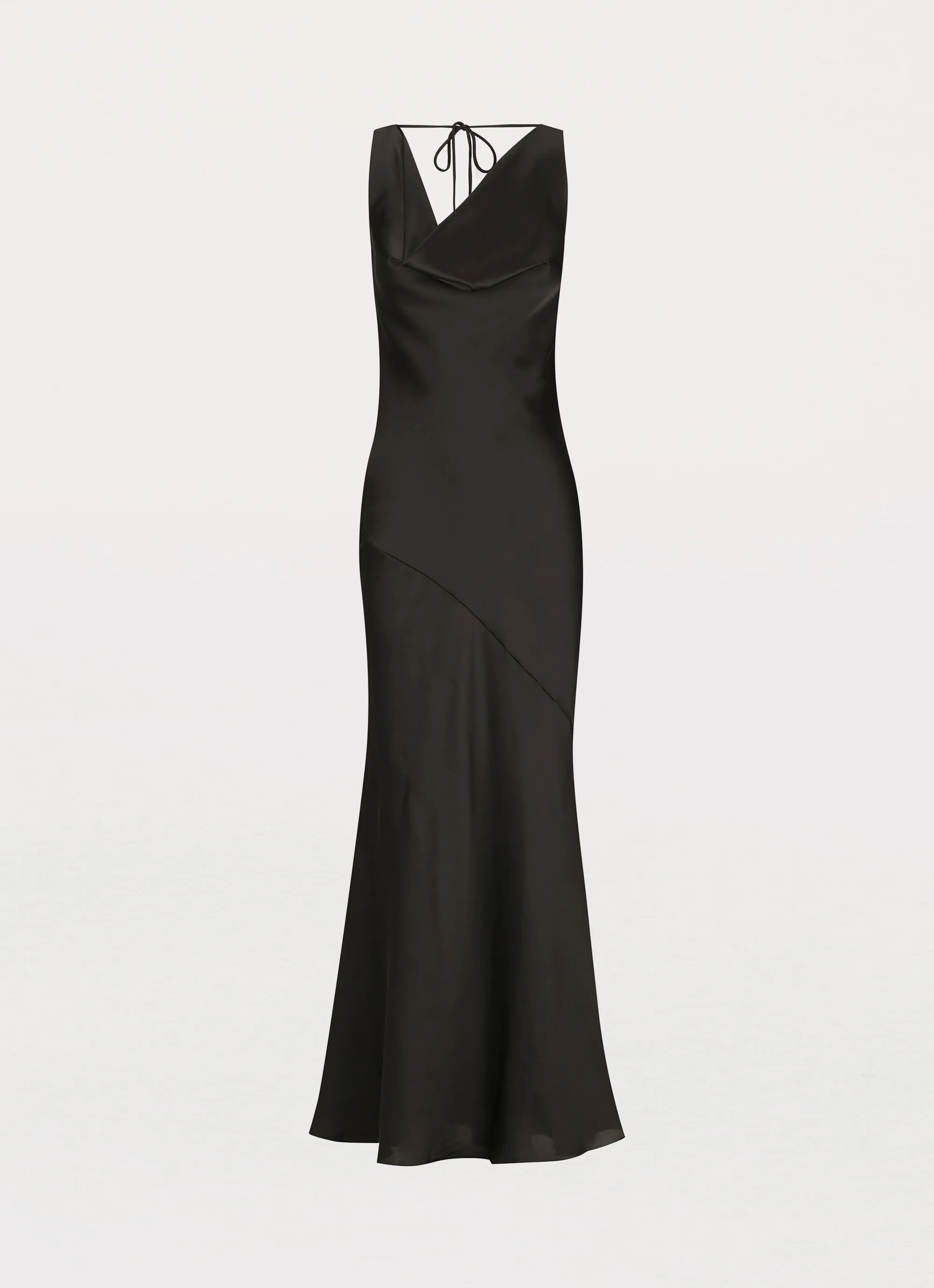 Be Mine Satin Maxi Dress - Black