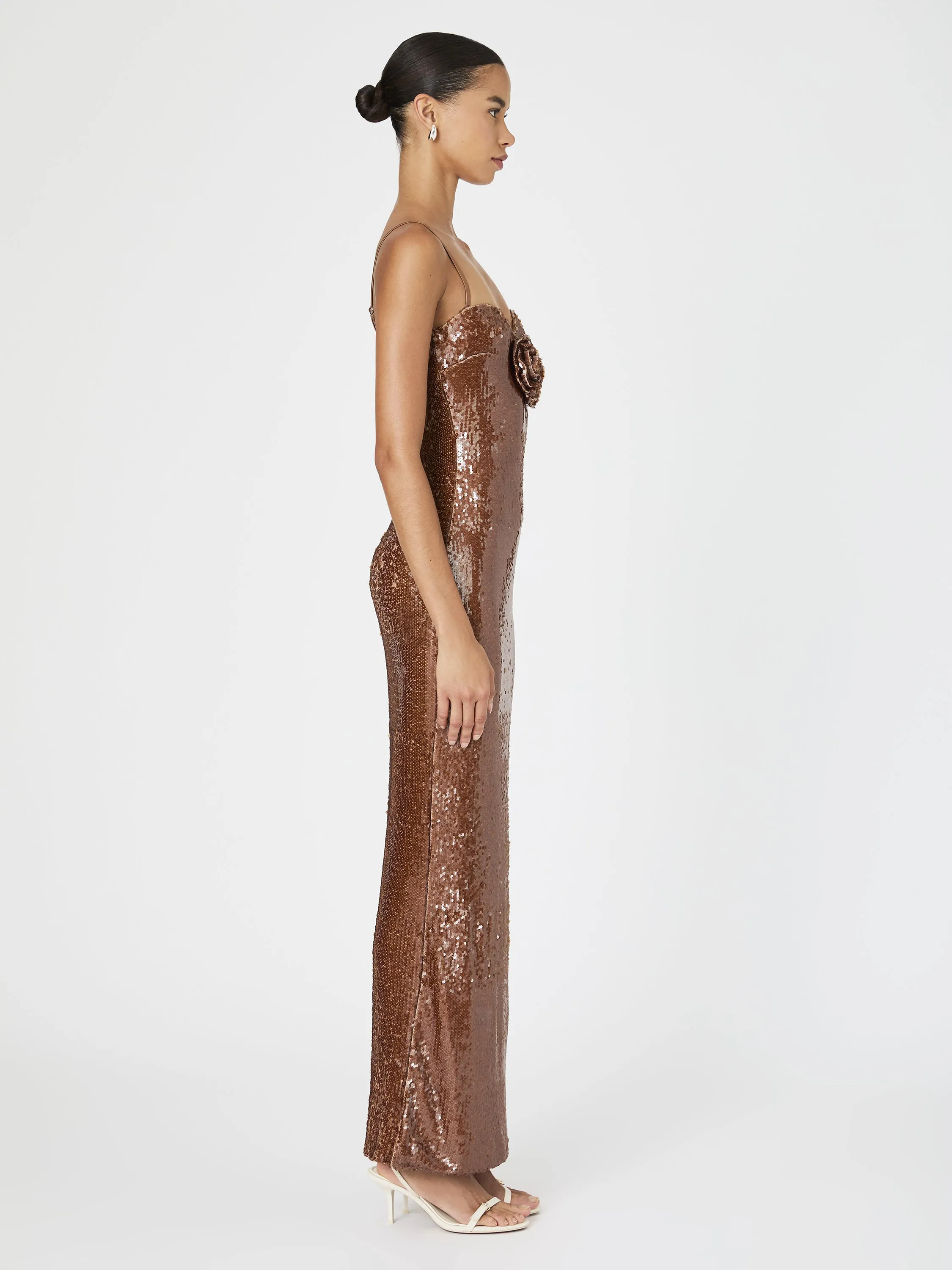 Beatrice Sequin Strappy Corsage Maxi Dress