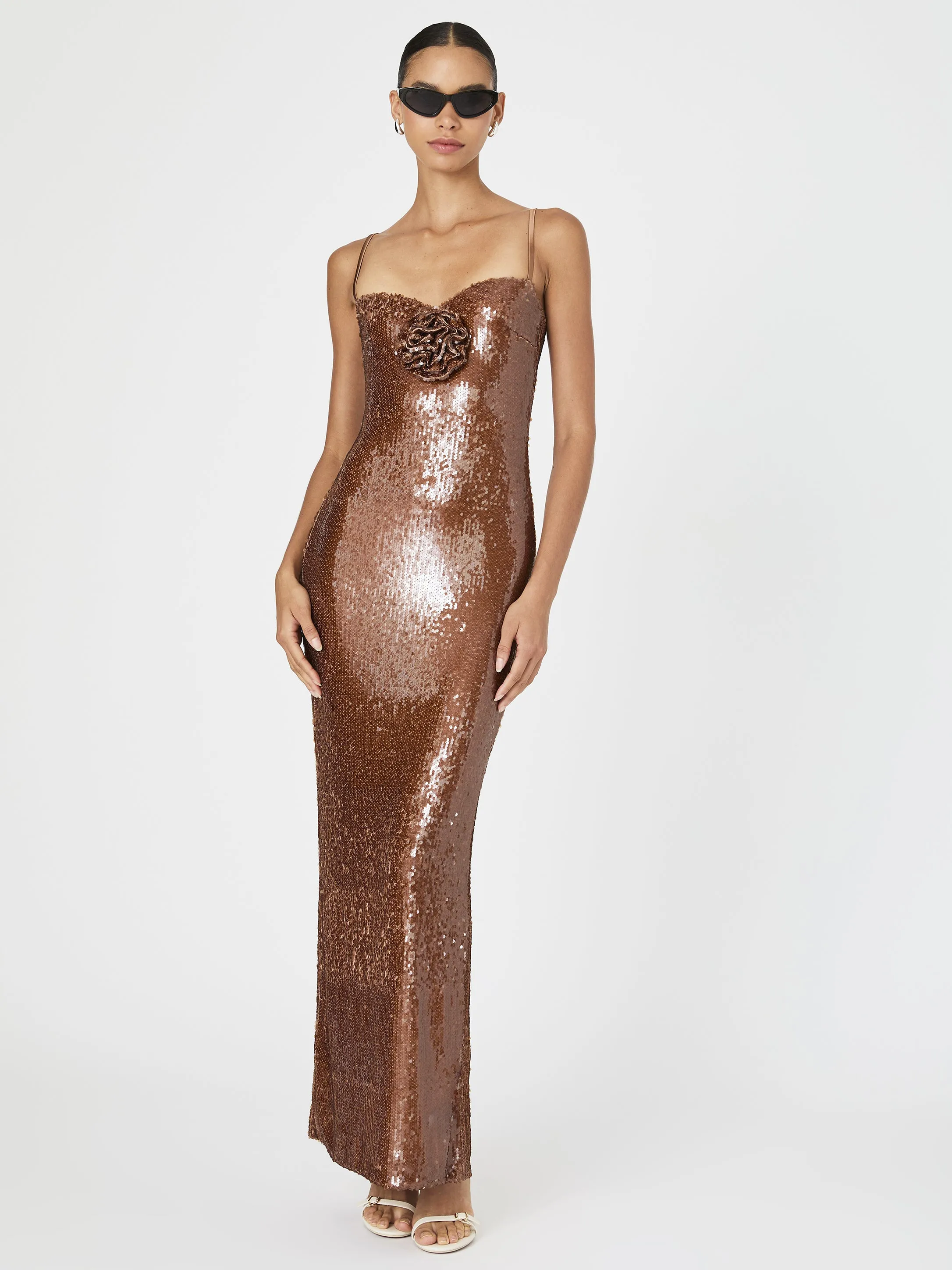 Beatrice Sequin Strappy Corsage Maxi Dress