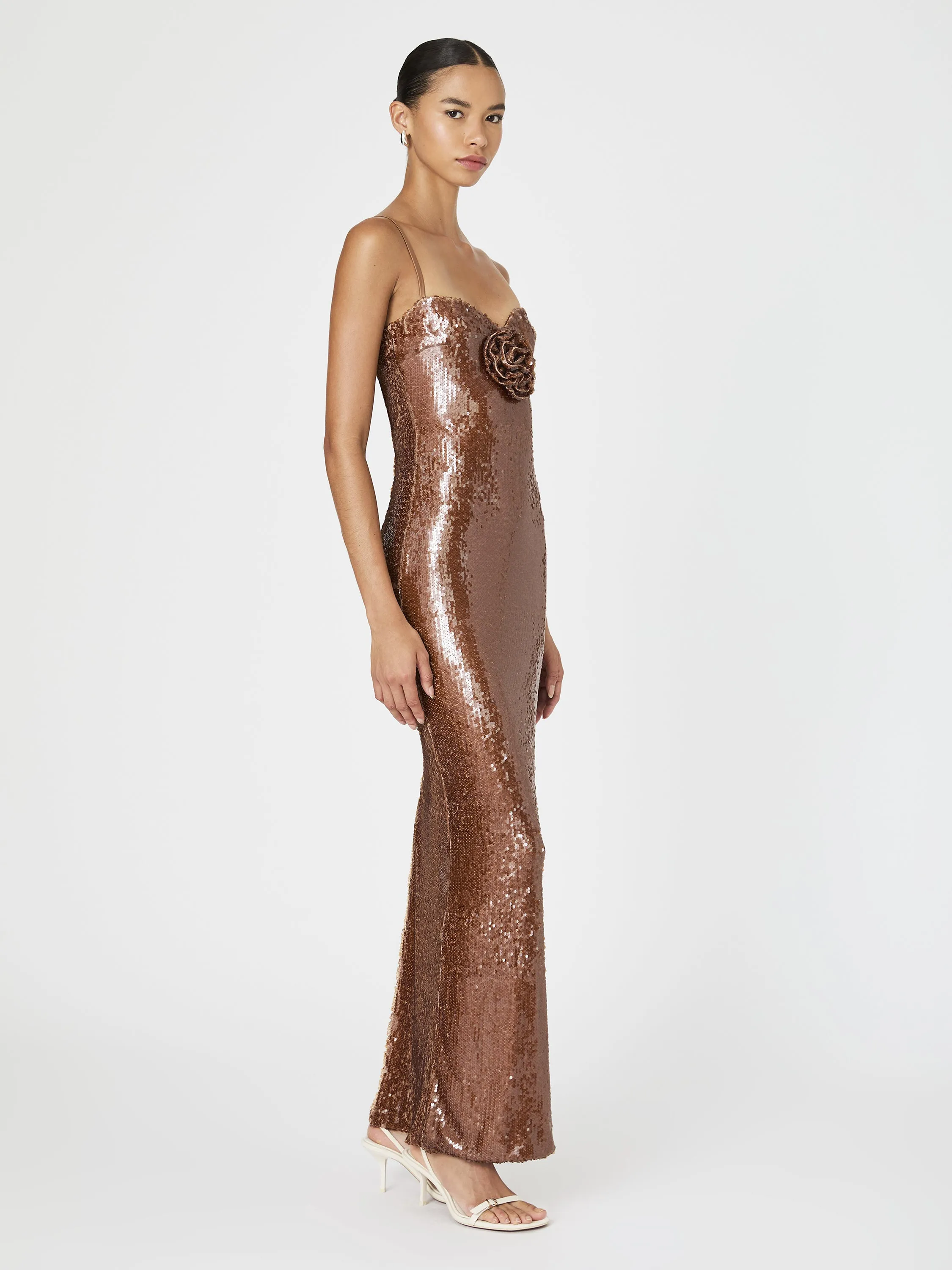 Beatrice Sequin Strappy Corsage Maxi Dress