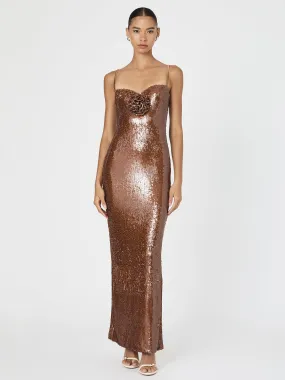 Beatrice Sequin Strappy Corsage Maxi Dress