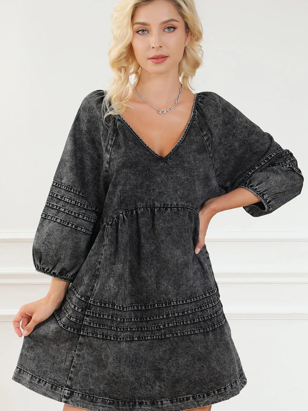 Black Denim Mini Dress