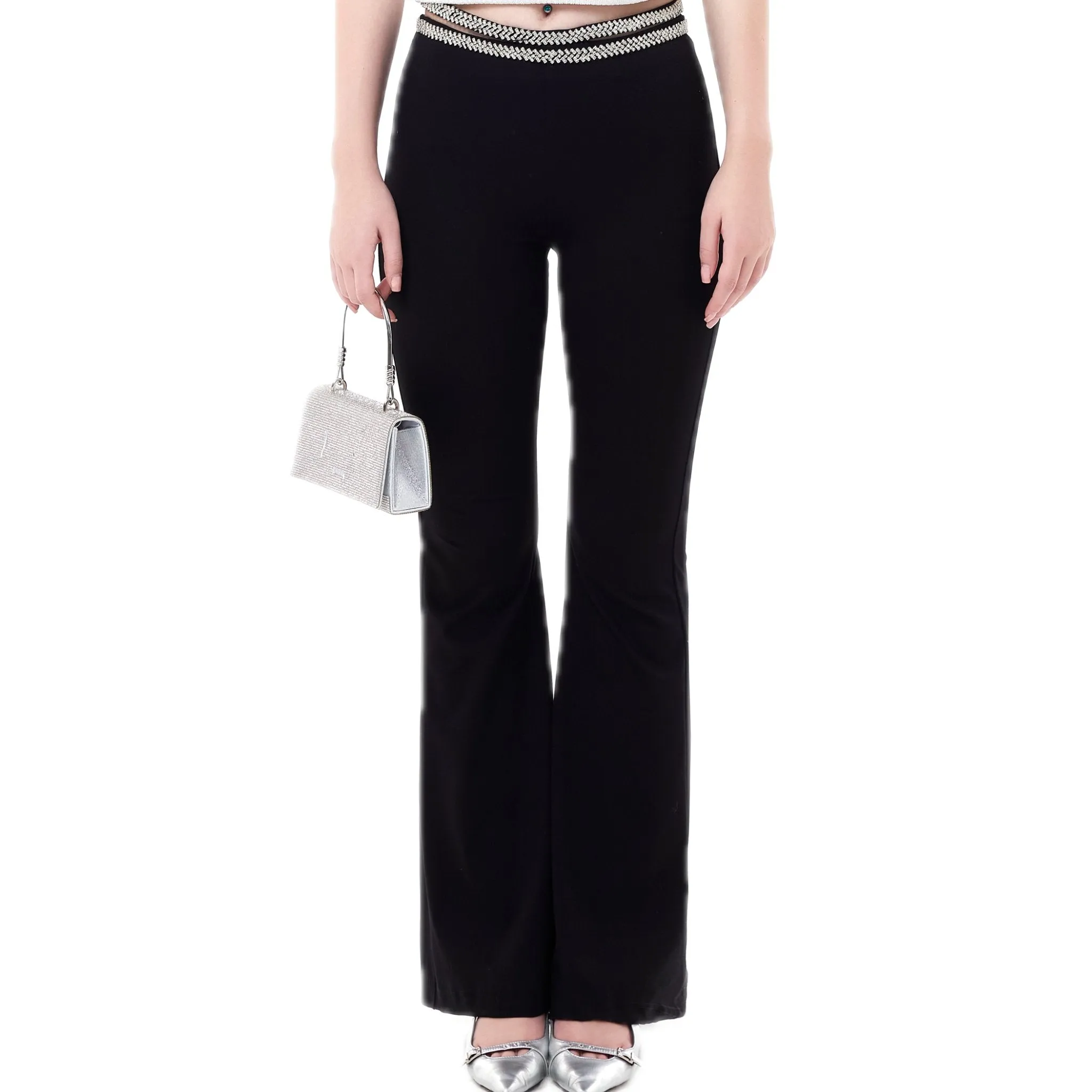 Black Diamond Chain Waistless Knit Micro Trousers