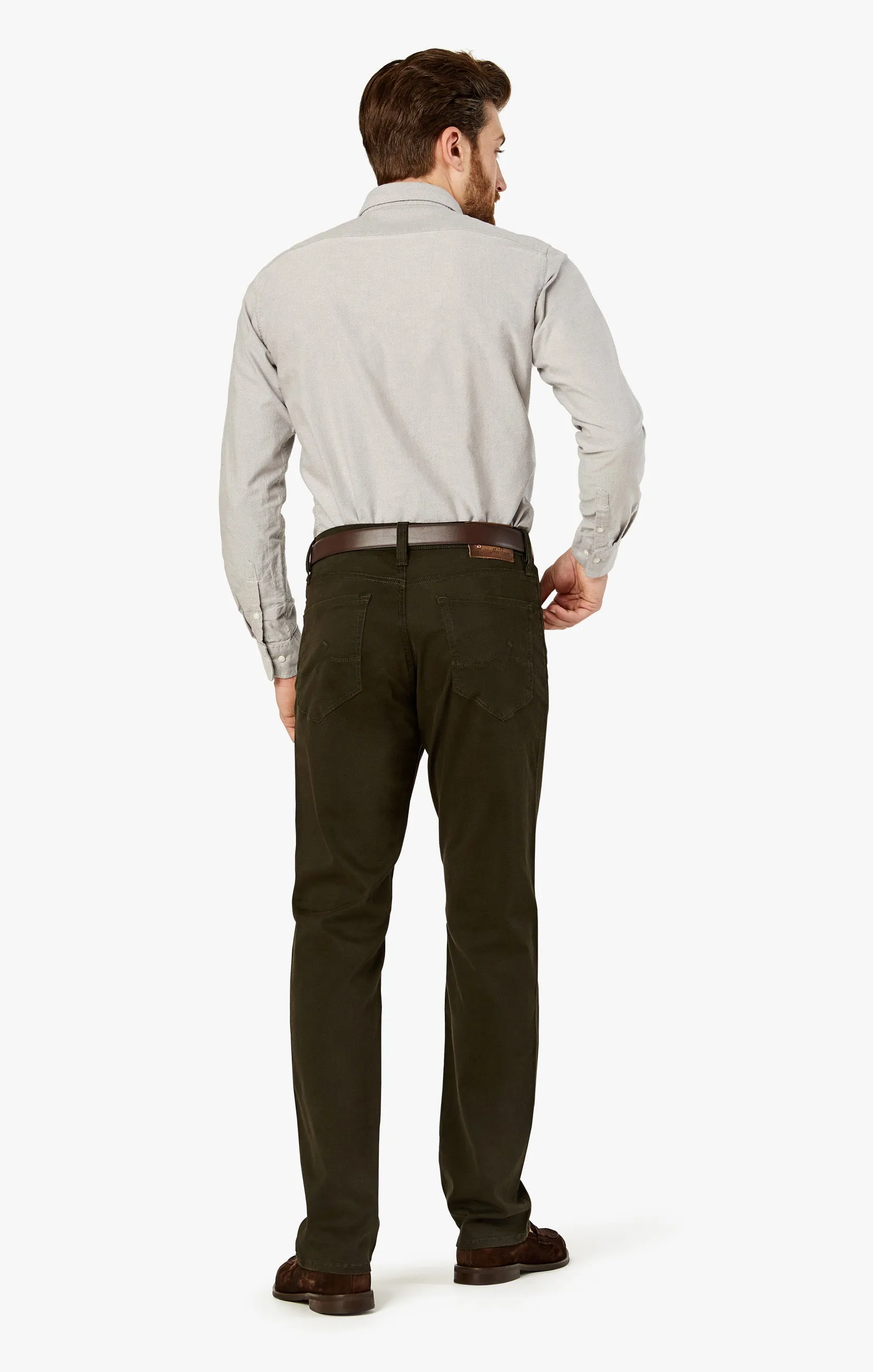 Charisma Relaxed Straight Pants in Dark Green Twill