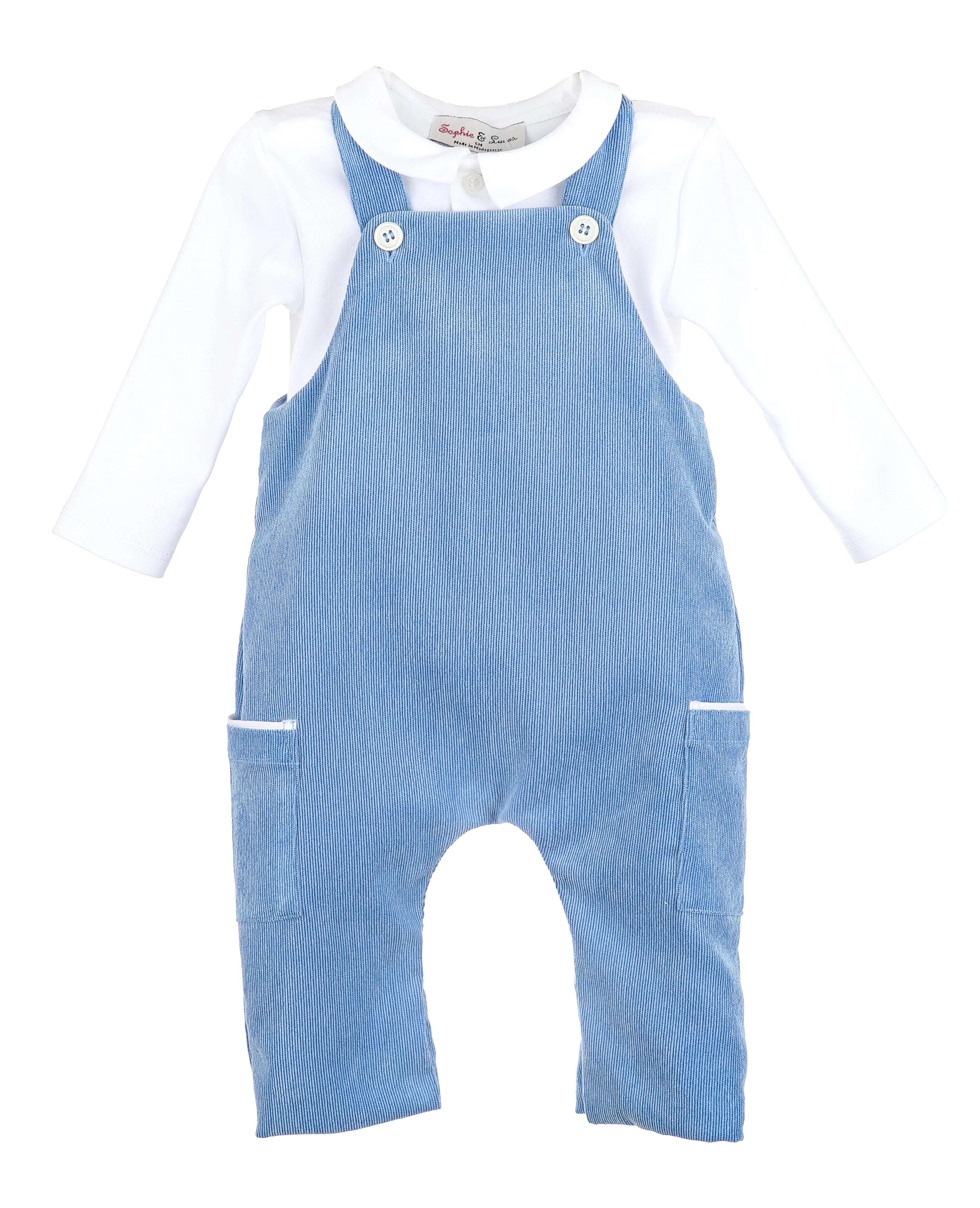 Comfy Cord Overall Set in Blue