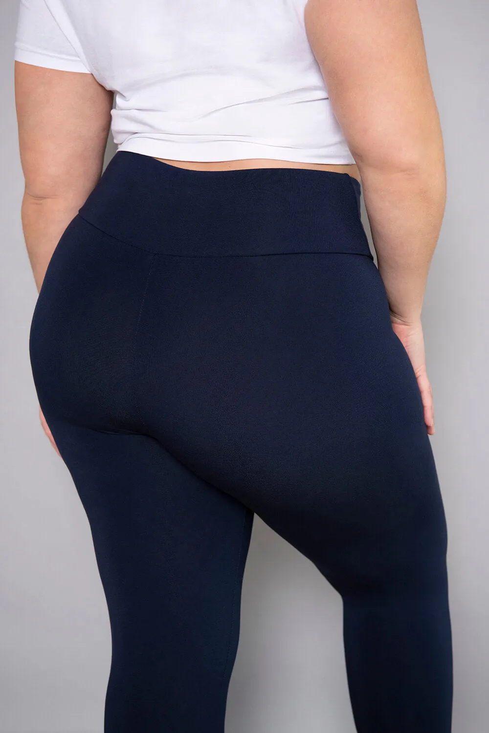 Cropped Lightweight Leggings - Navy