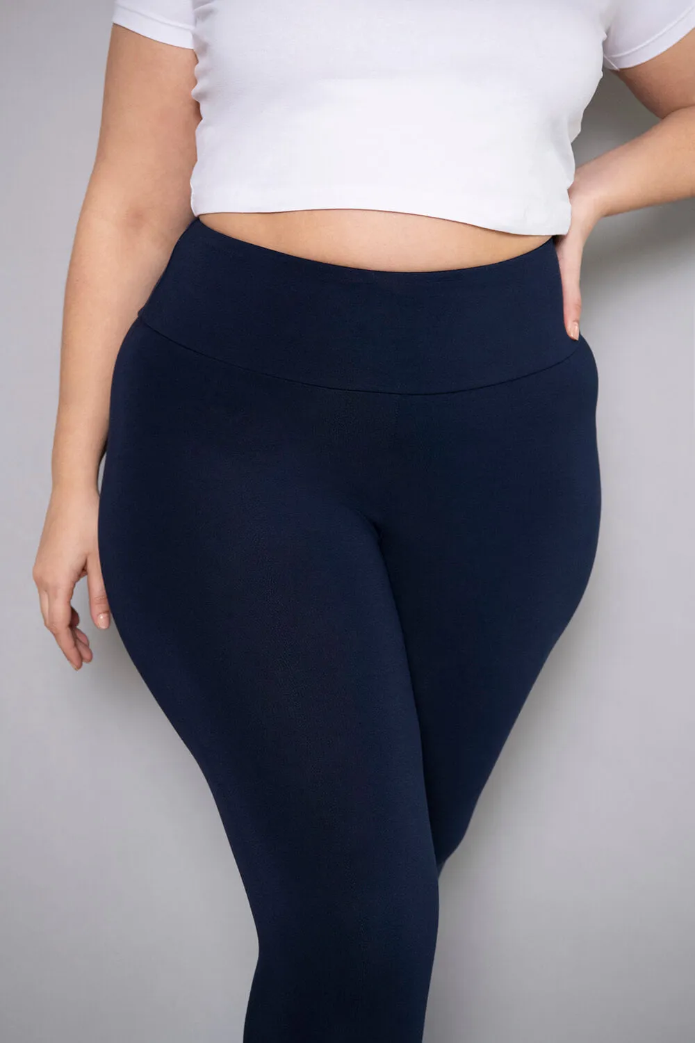 Cropped Lightweight Leggings - Navy