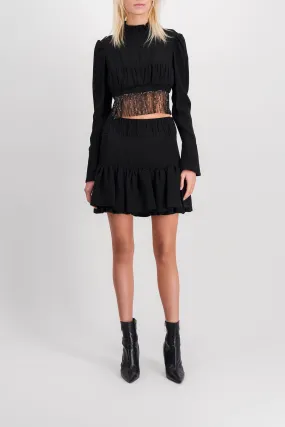 Cropped longsleeve top with sequin fringes