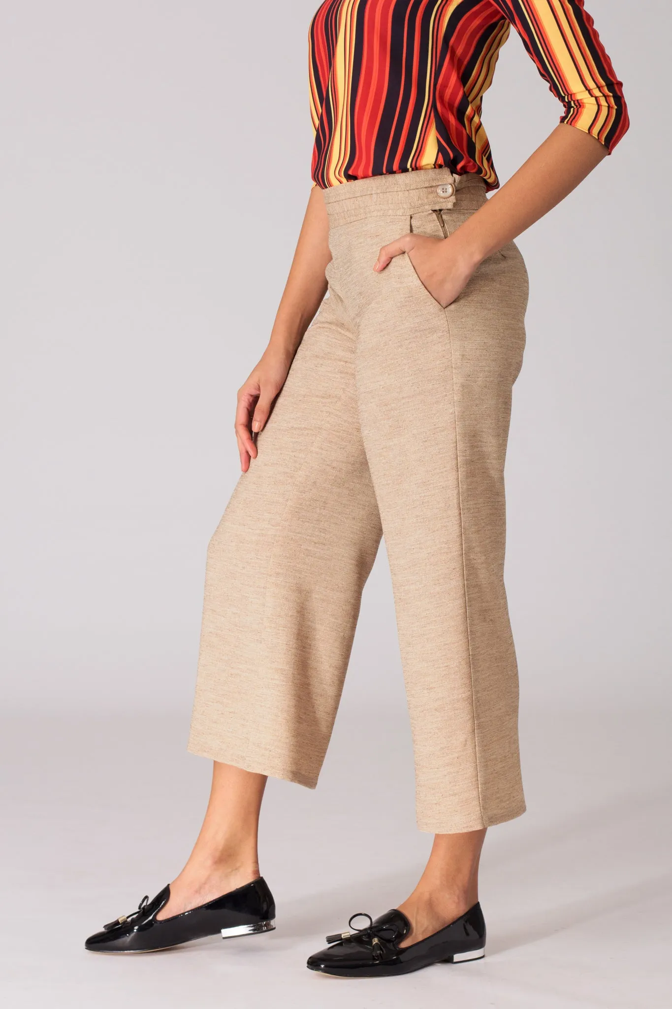 Desert Sand Lightweight Wide Leg Pants