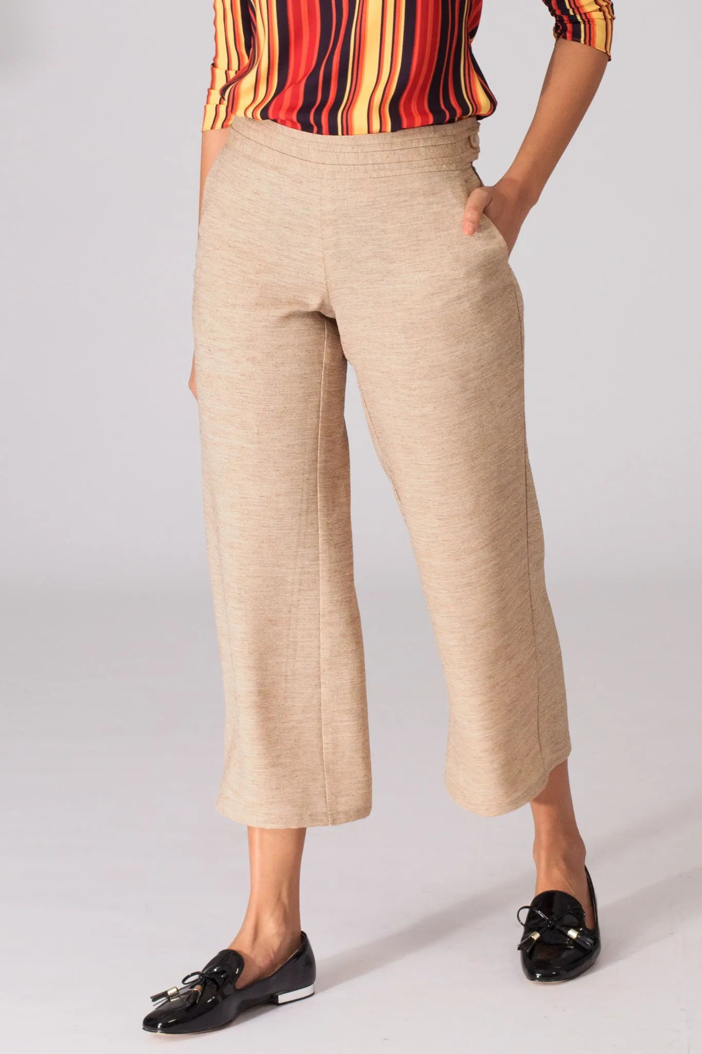 Desert Sand Lightweight Wide Leg Pants