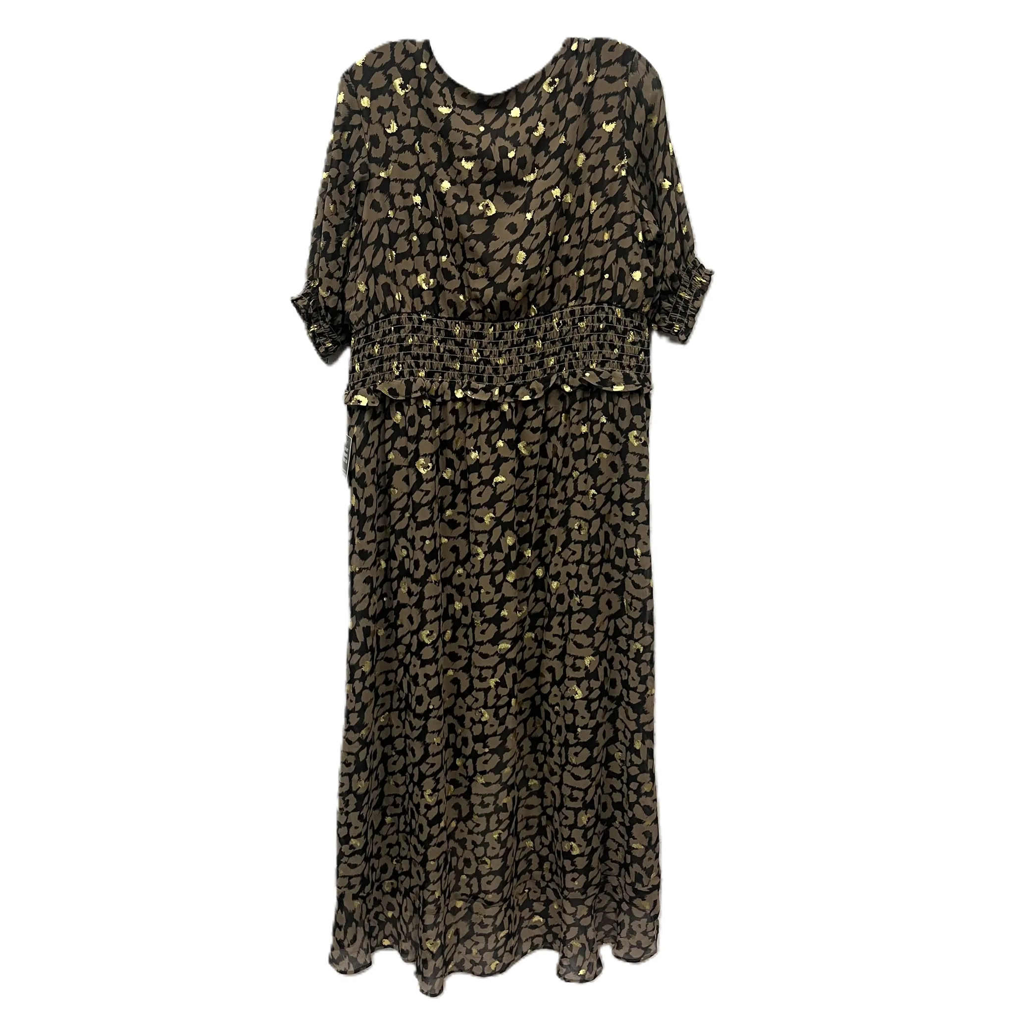 Dress Casual Maxi By Express In Brown, Size: Xl