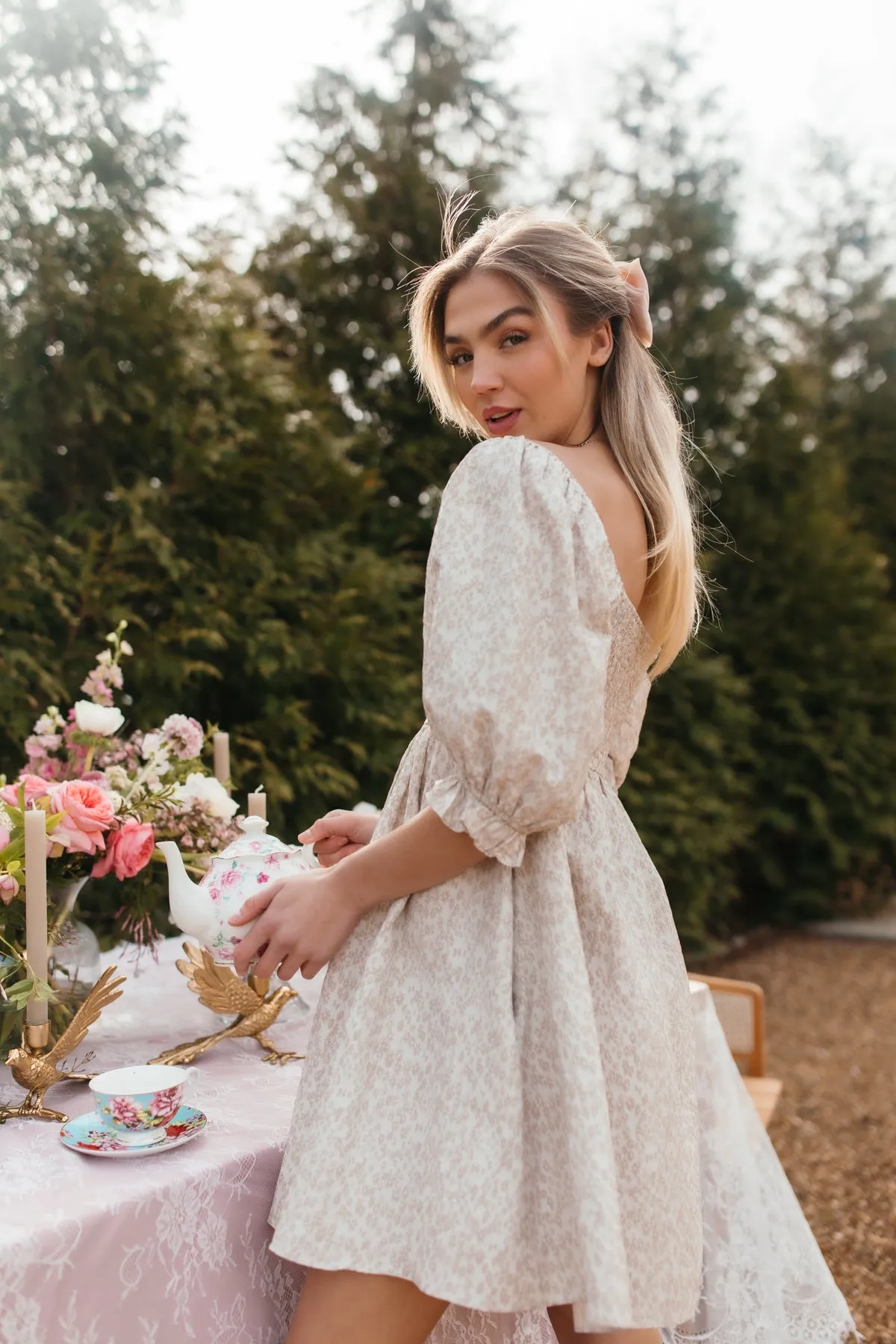 Embroidered Babydoll Dress