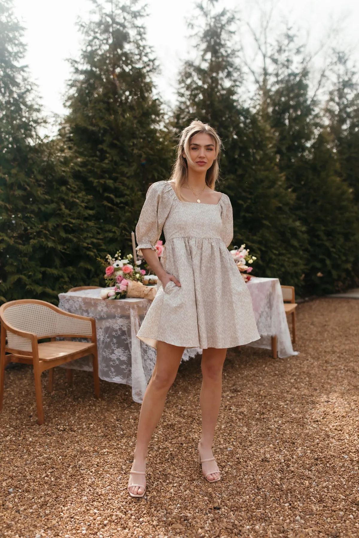 Embroidered Babydoll Dress