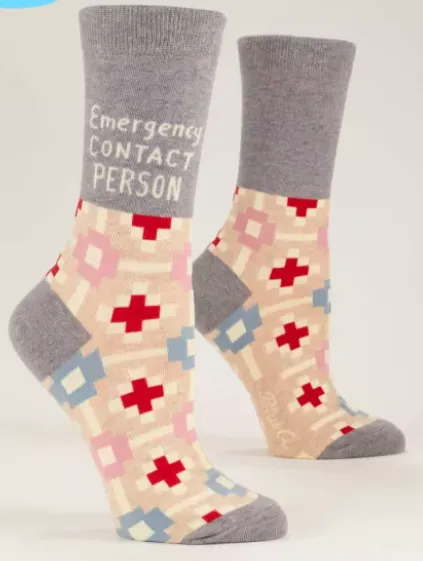 Emergency Contact Crew Socks