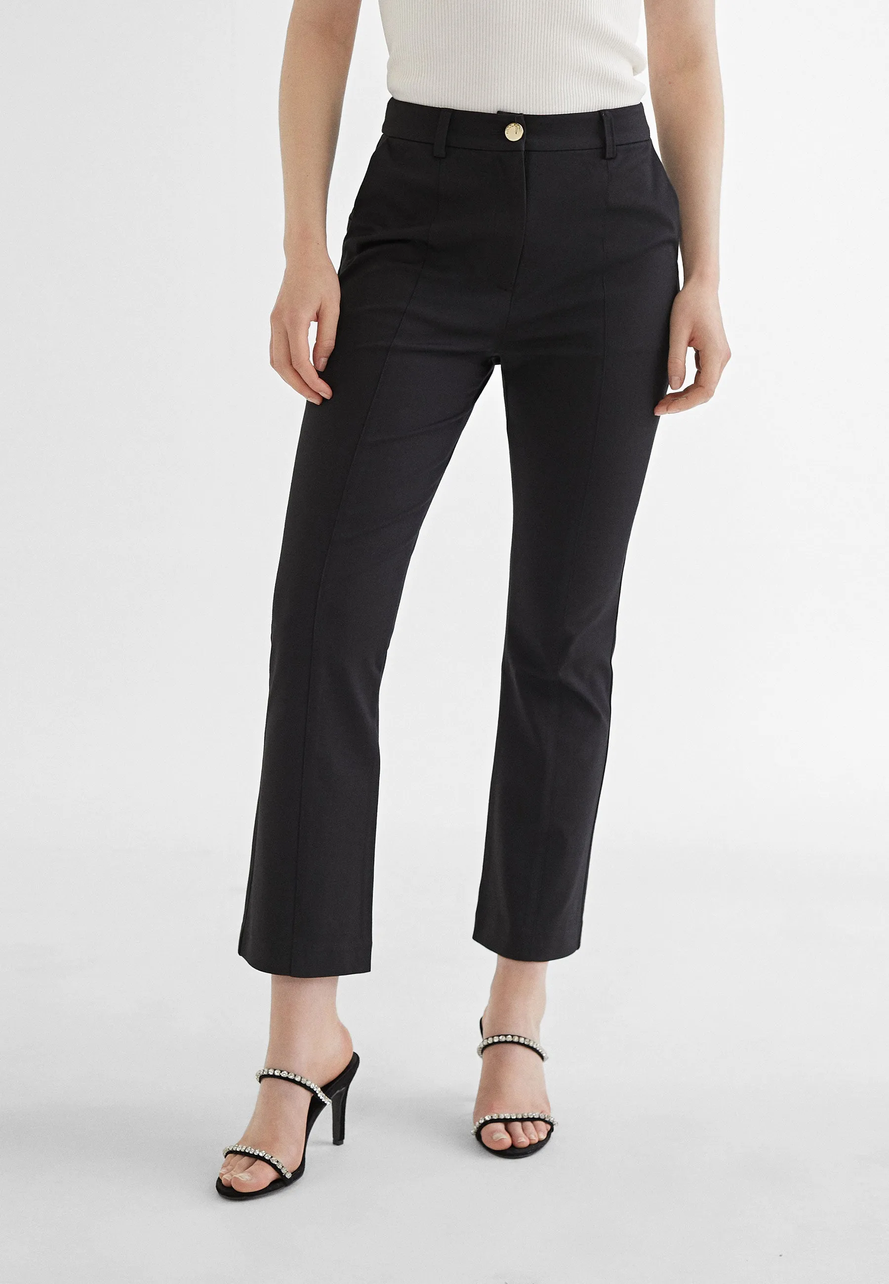 Flared knit trousers