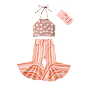 Floral Stripes Flared Toddler Set