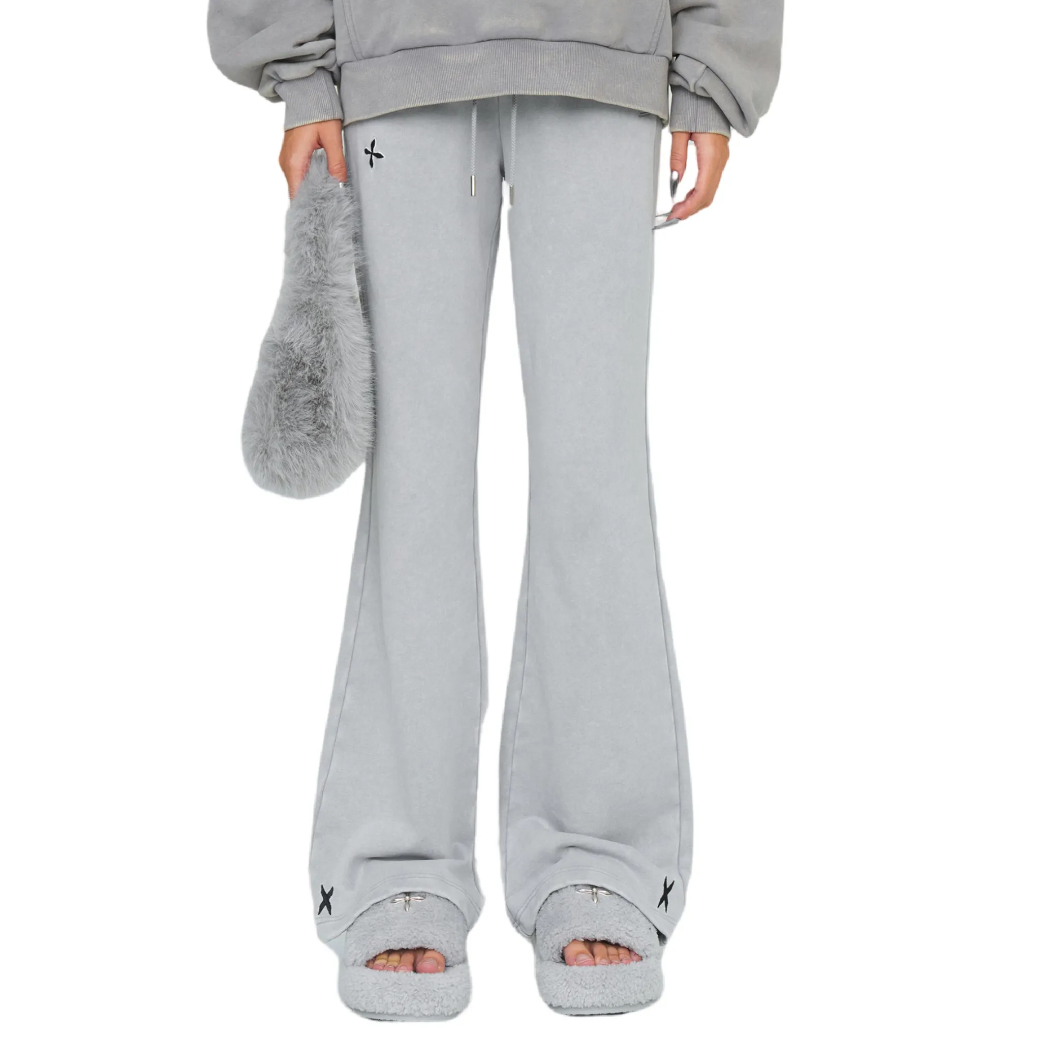 FUTURE Classic Flared Sweatpants In Gray