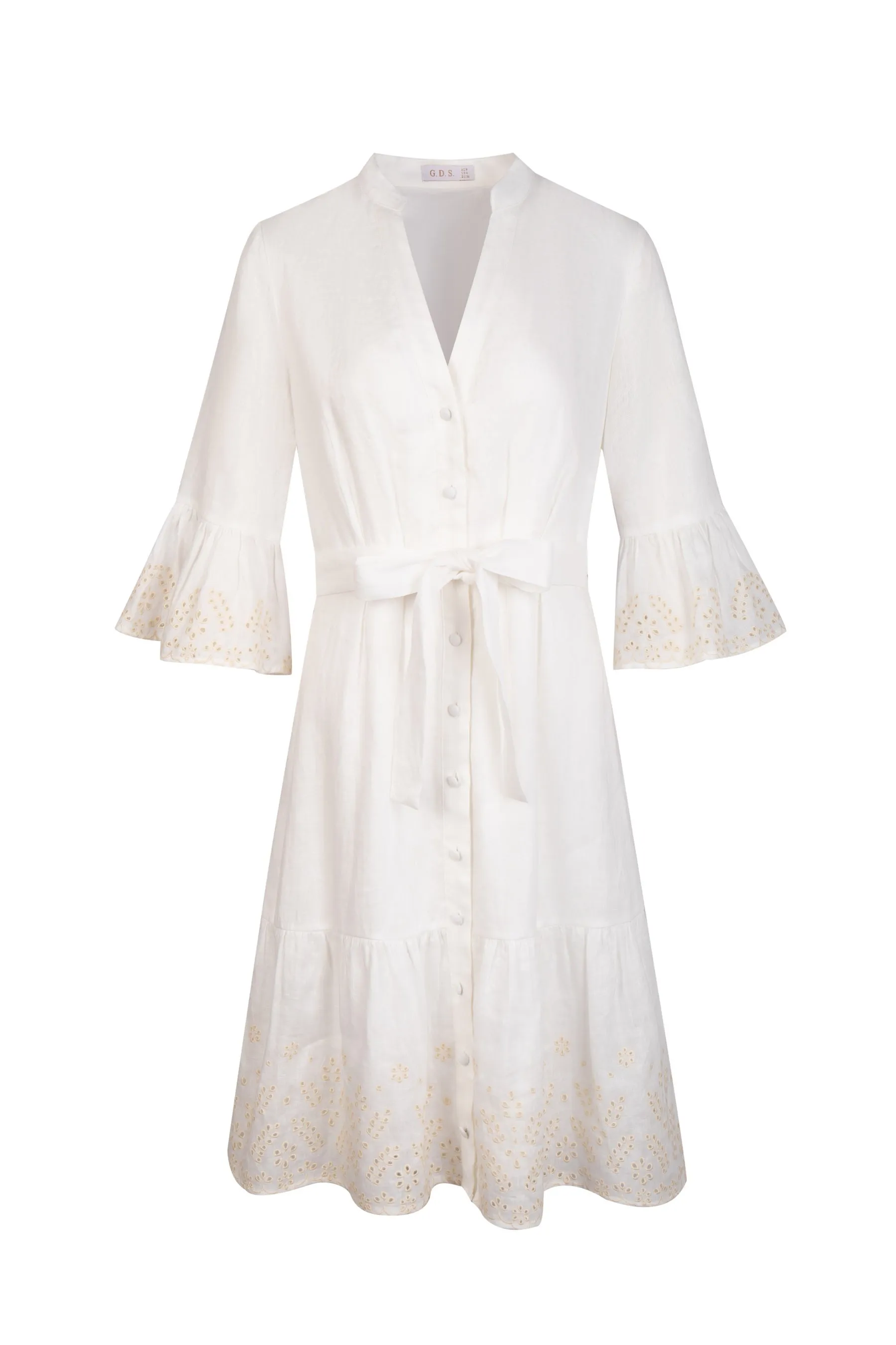 GDS Raven Linen Short Dress | White