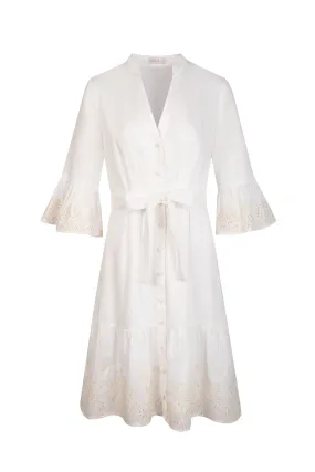 GDS Raven Linen Short Dress | White