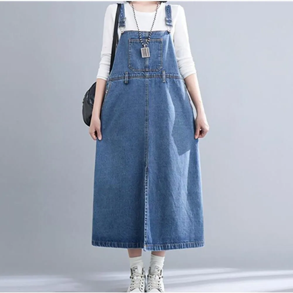 Good Vibes Denim Overall Dress