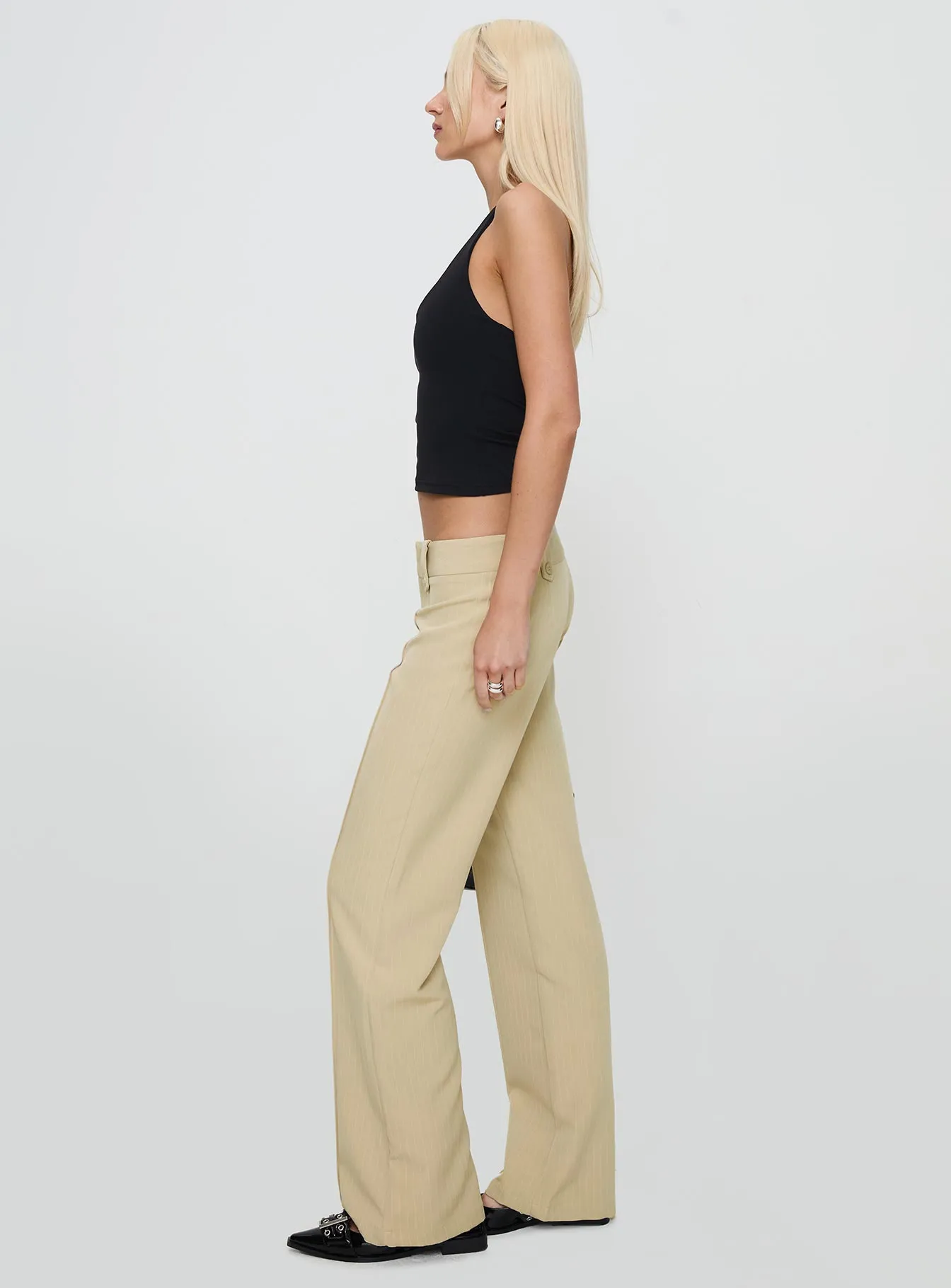 Graham Pleated Pants Beige