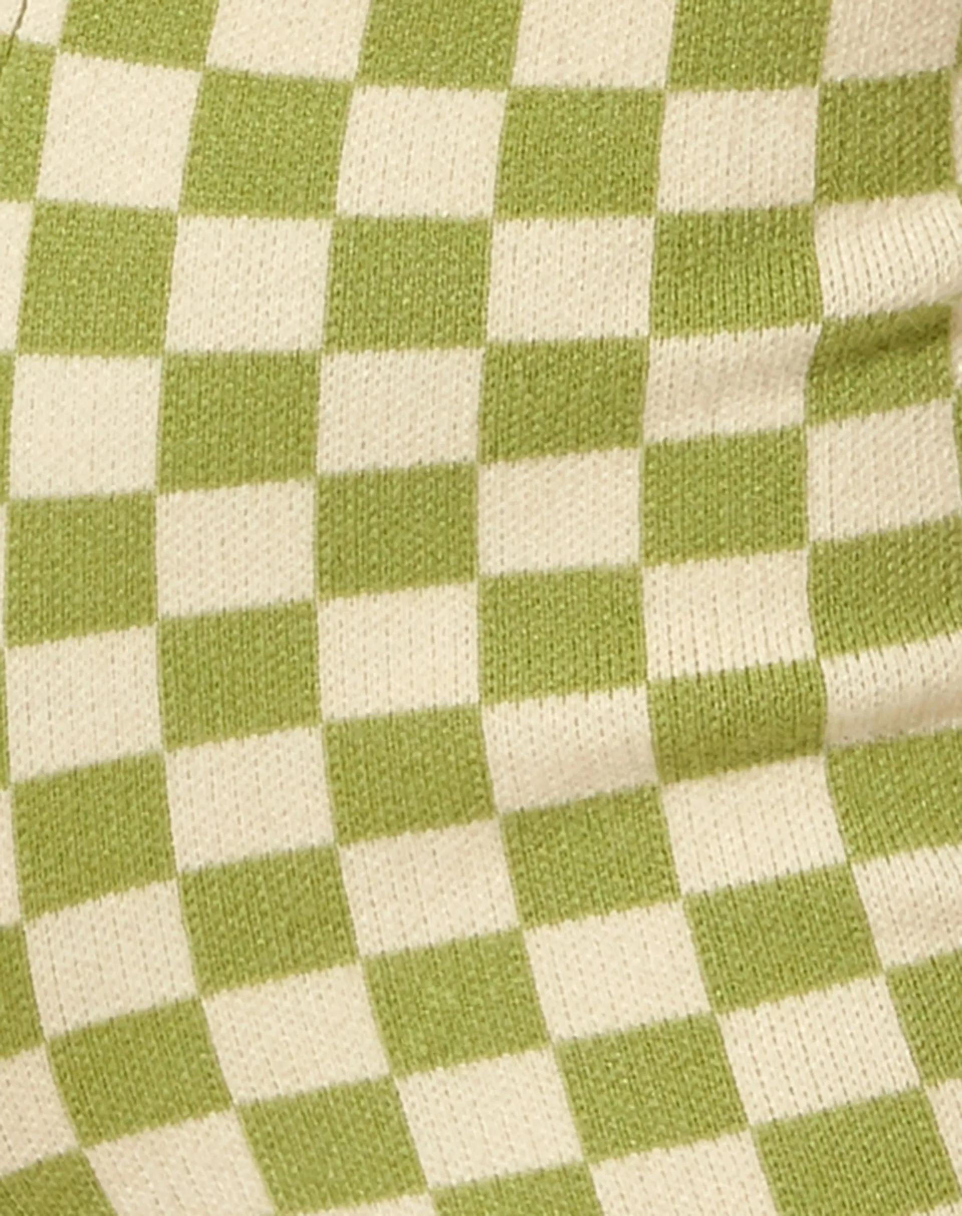 Gramma Short in Crochet Checkerboard Green and Cream