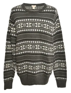 Grey Dockers Patterned Jumper - L