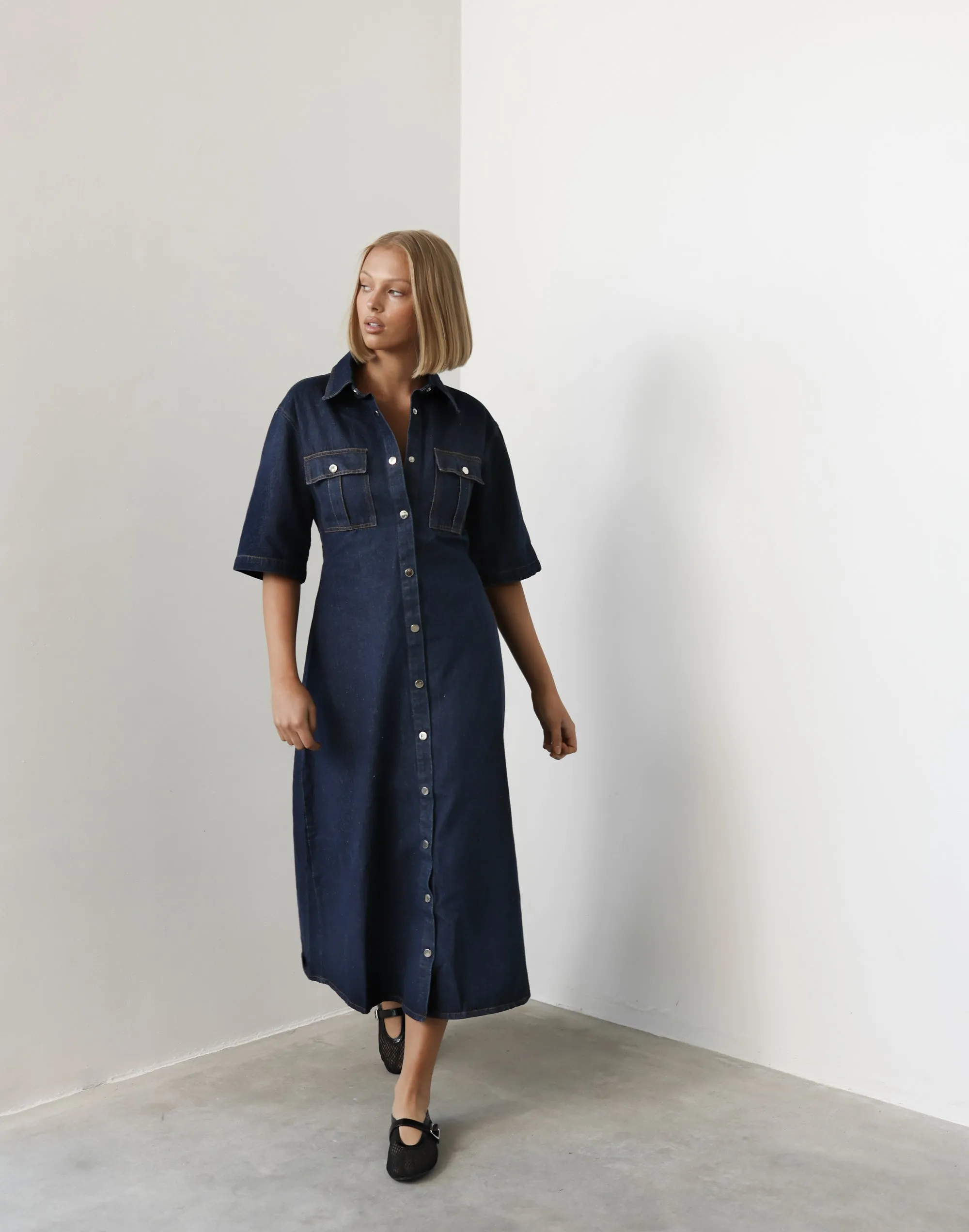 Hadid Maxi Dress (Dark Denim)