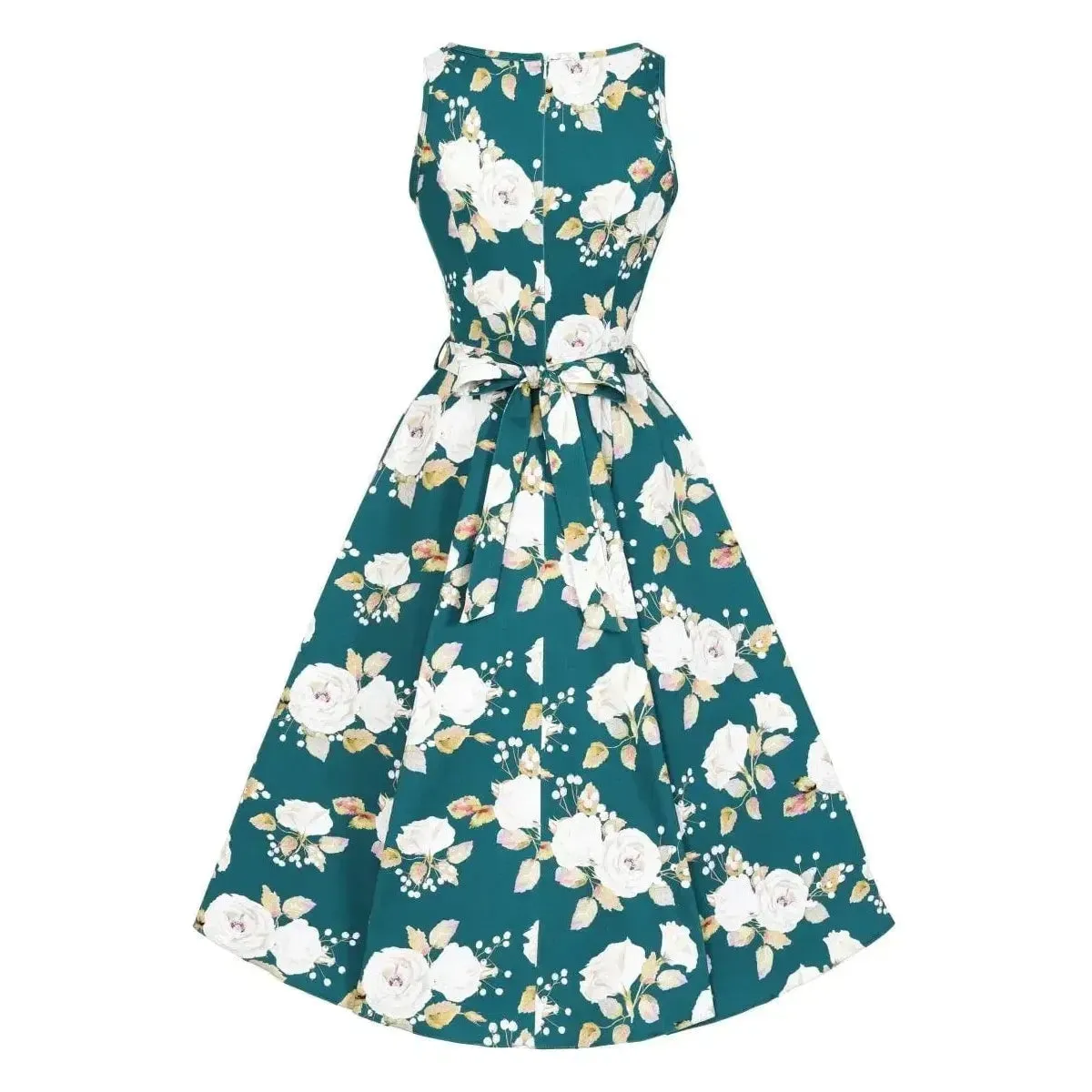 Hepburn Dress - White Rose