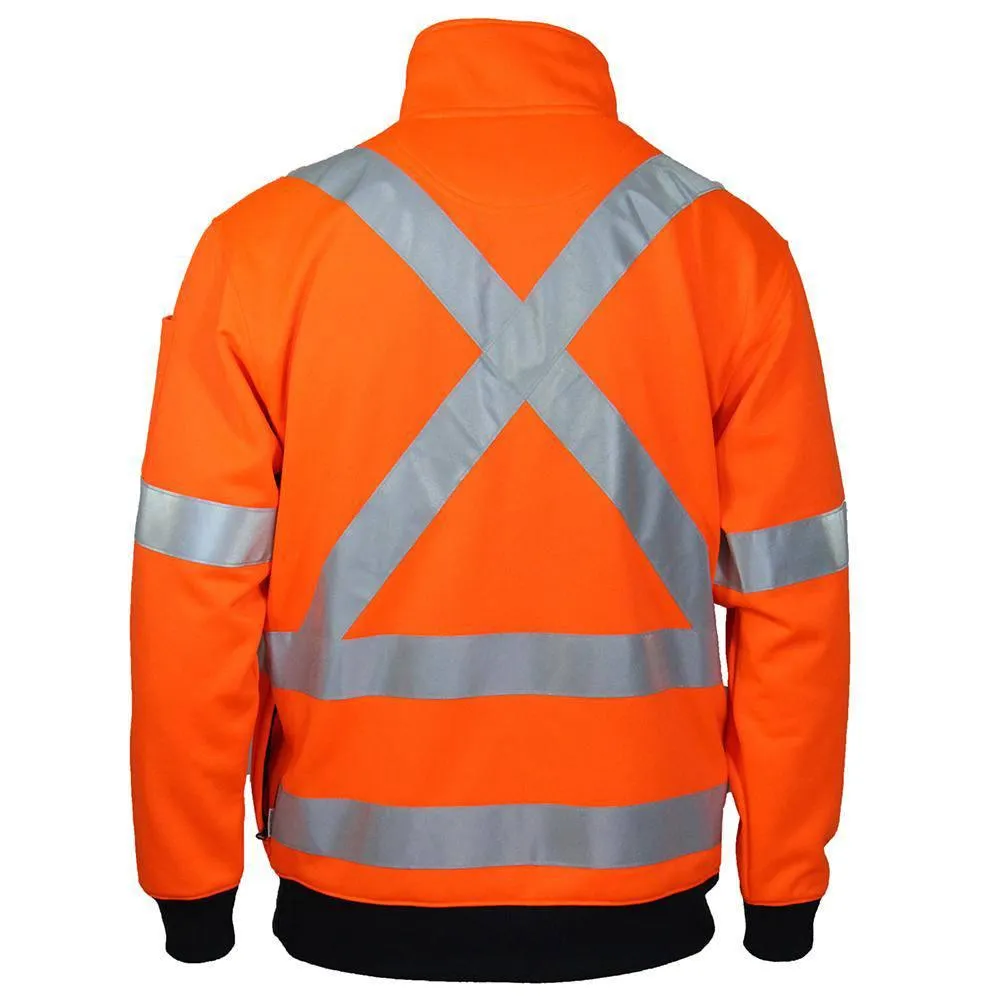 Hi Vis 1/2 Zip X Back Fleecy Jumper