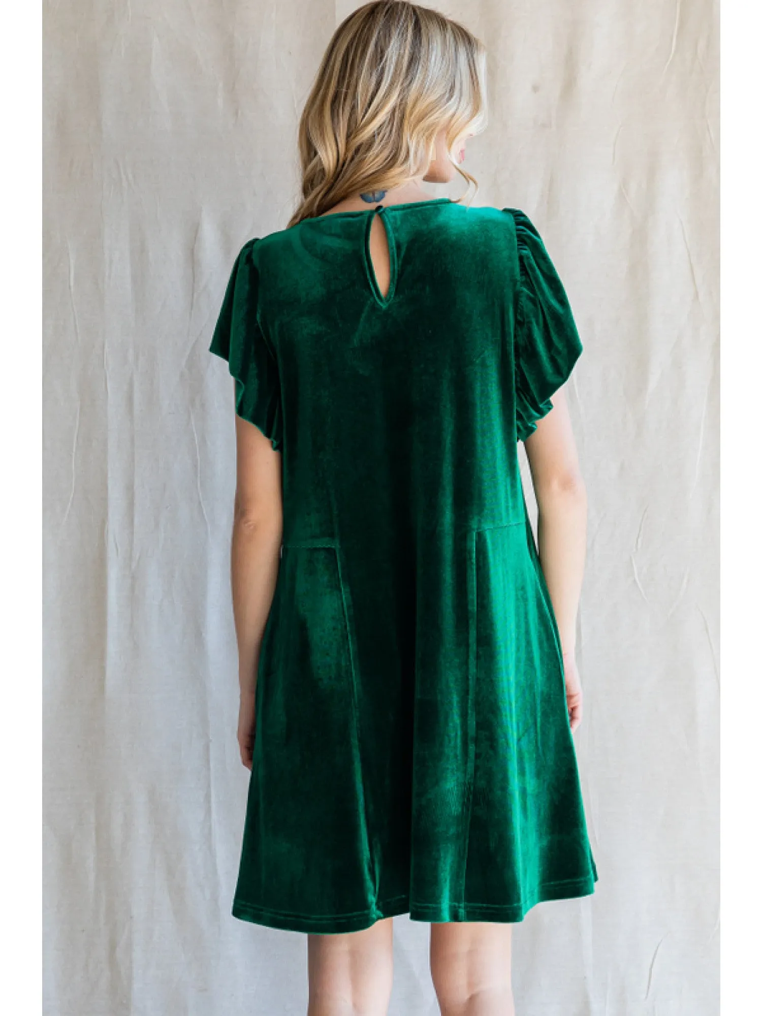 Hunter Green Velvet Dress