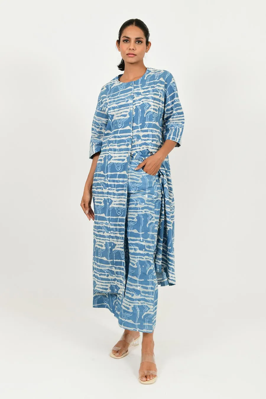 Indigo Splash Dress & Pant Co-Ord Set