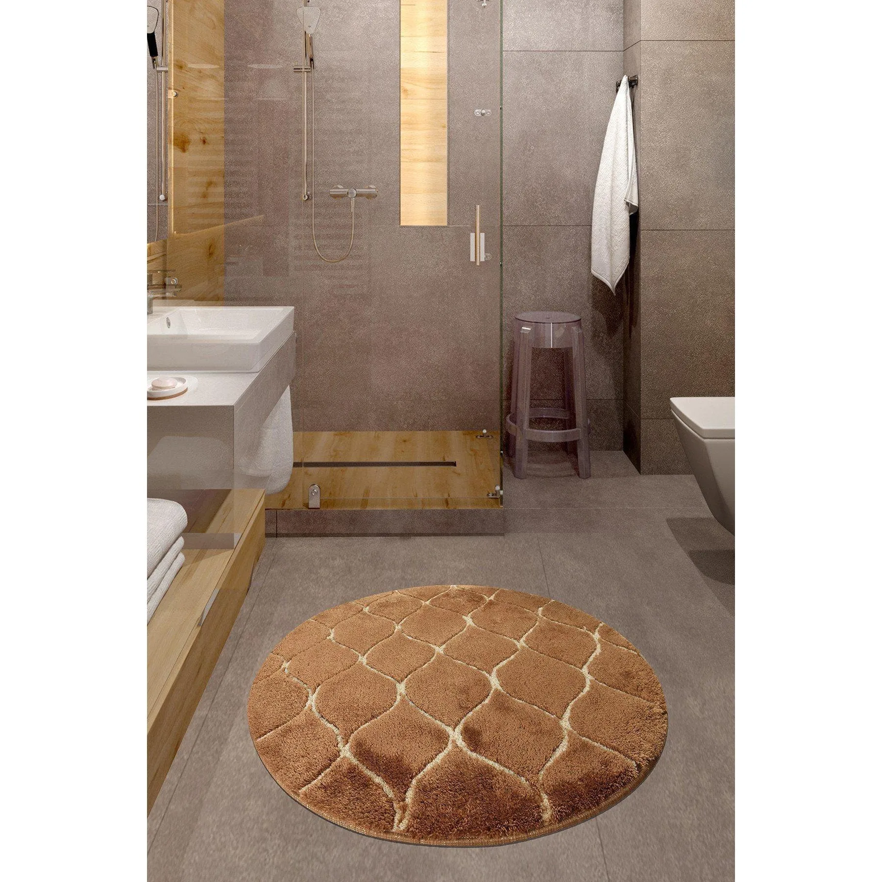 Infinity - Caramel 7  Bath Mat