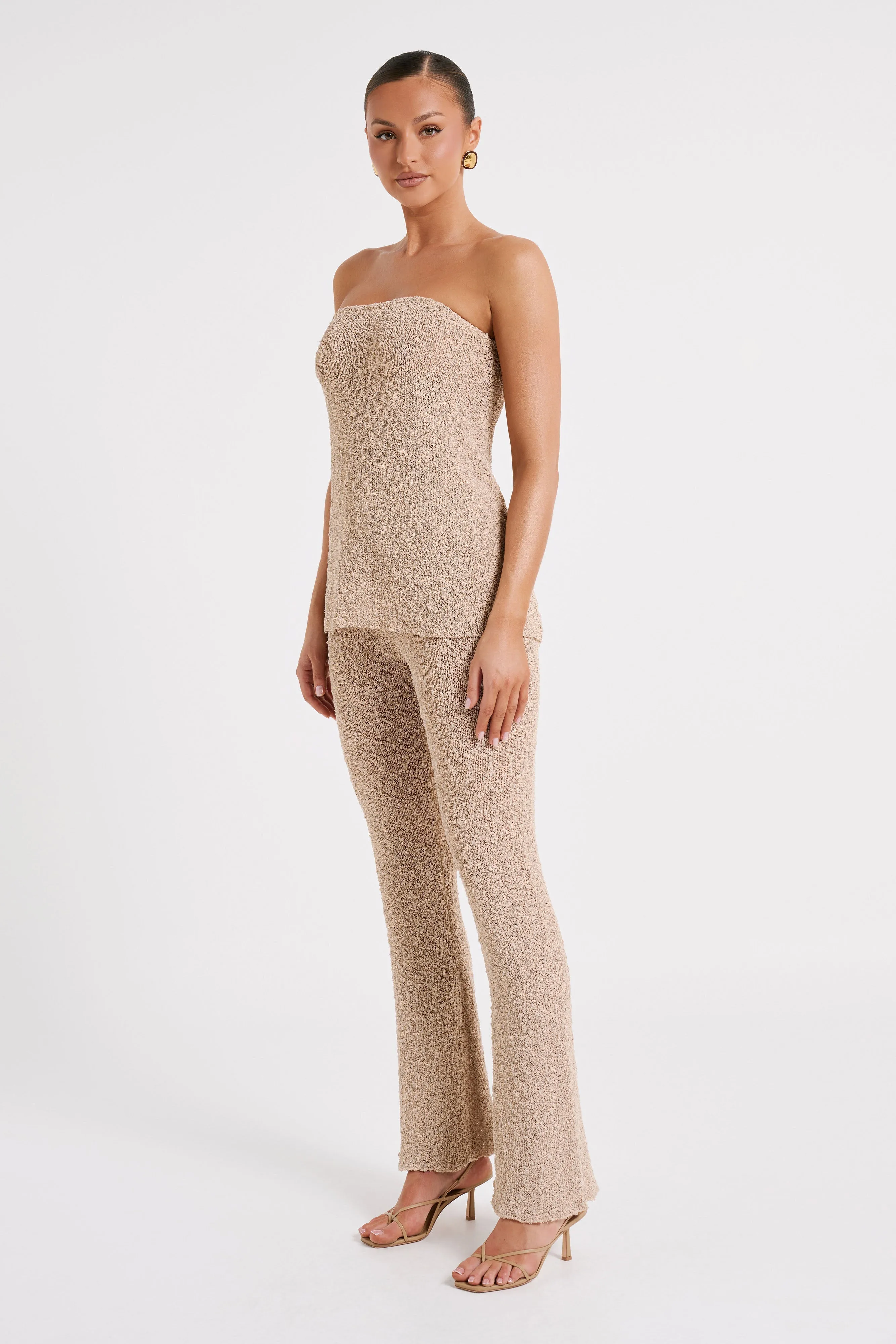 Irma Flared Boucle Pants - Wheat