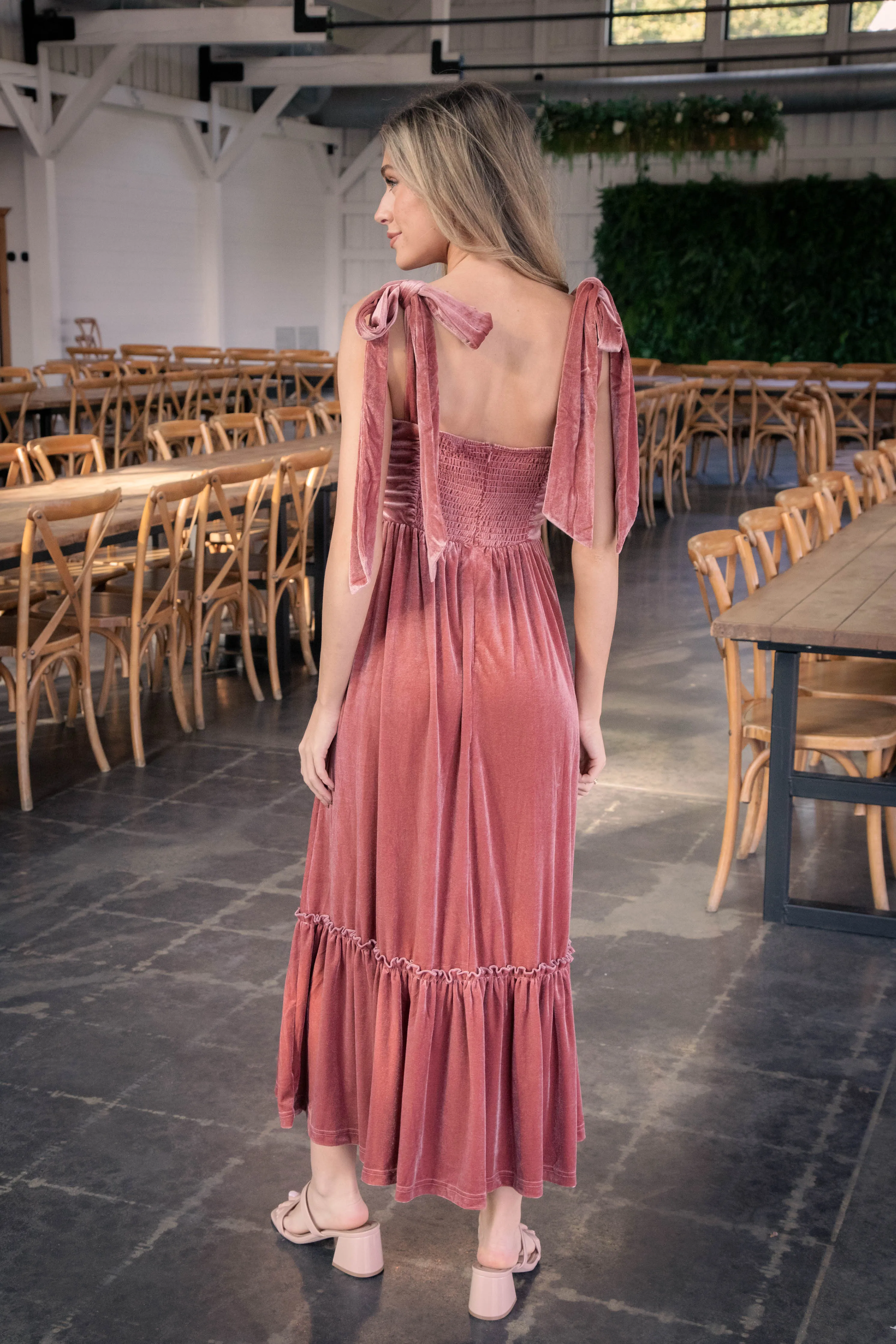 Jules Velvet Maxi Dress, Mauve