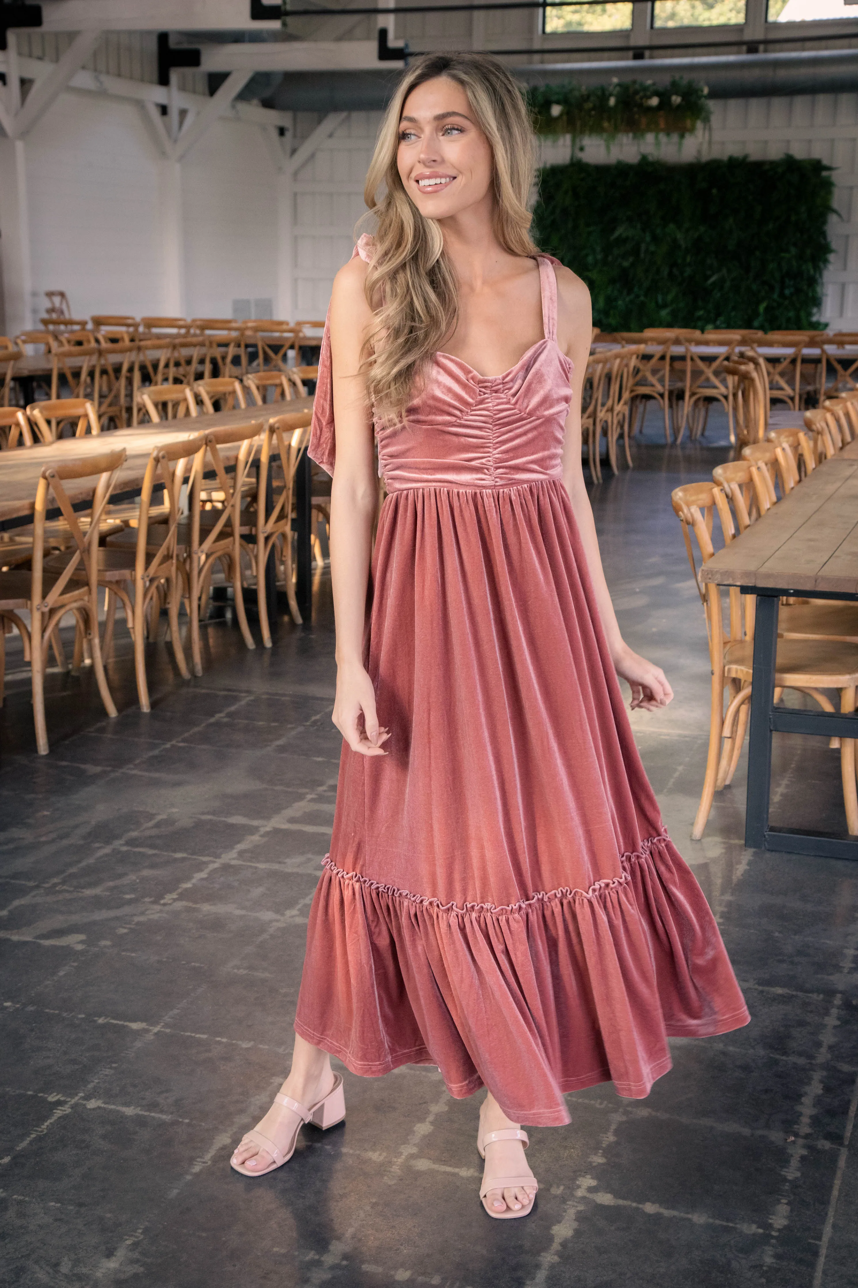 Jules Velvet Maxi Dress, Mauve