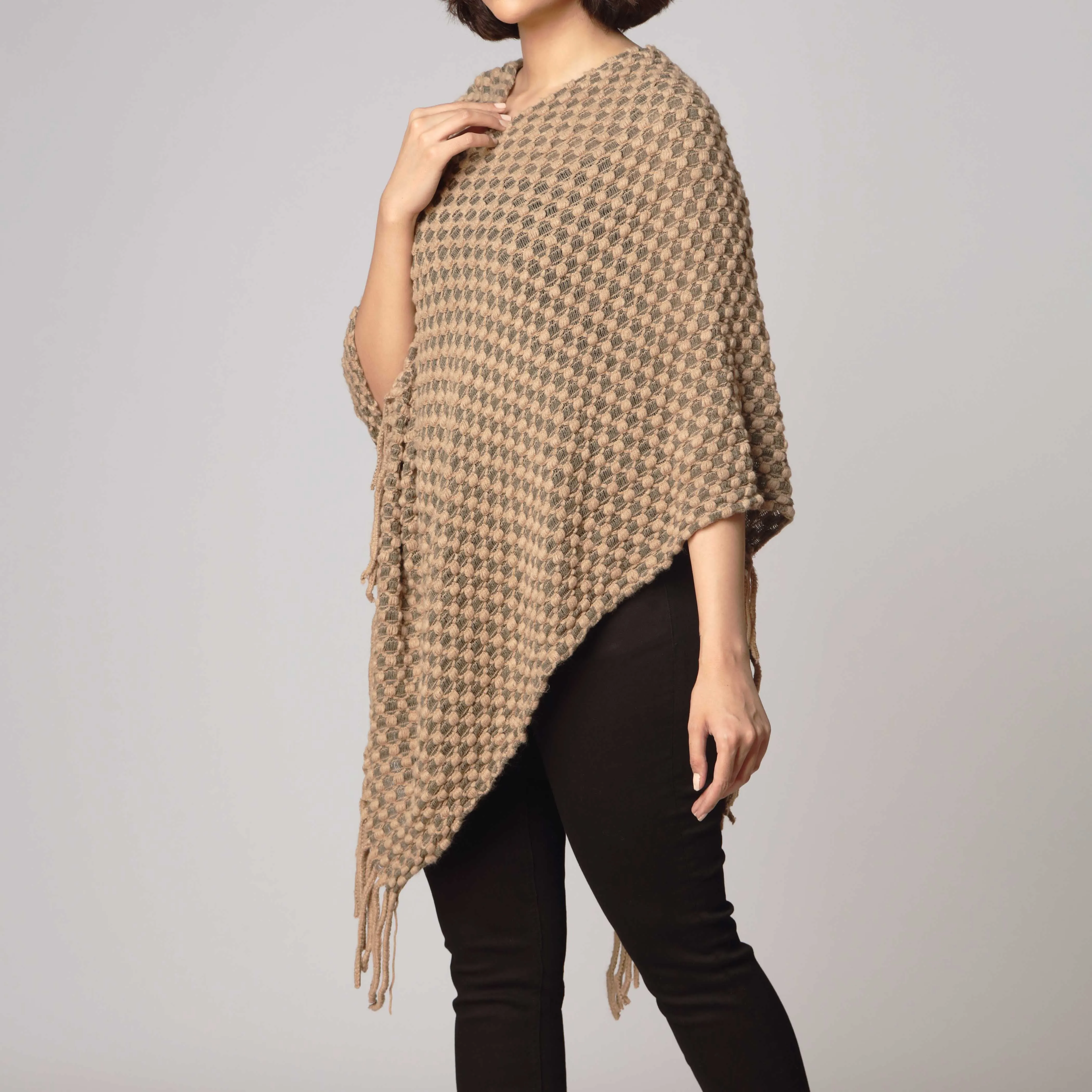 Khaki Cape Shawl PW2802