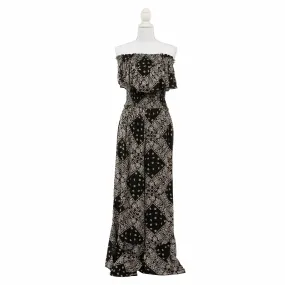 Ladies Bandana Paisley Printed Black Jumpsuit by Scully at Bourbon Cowgirl