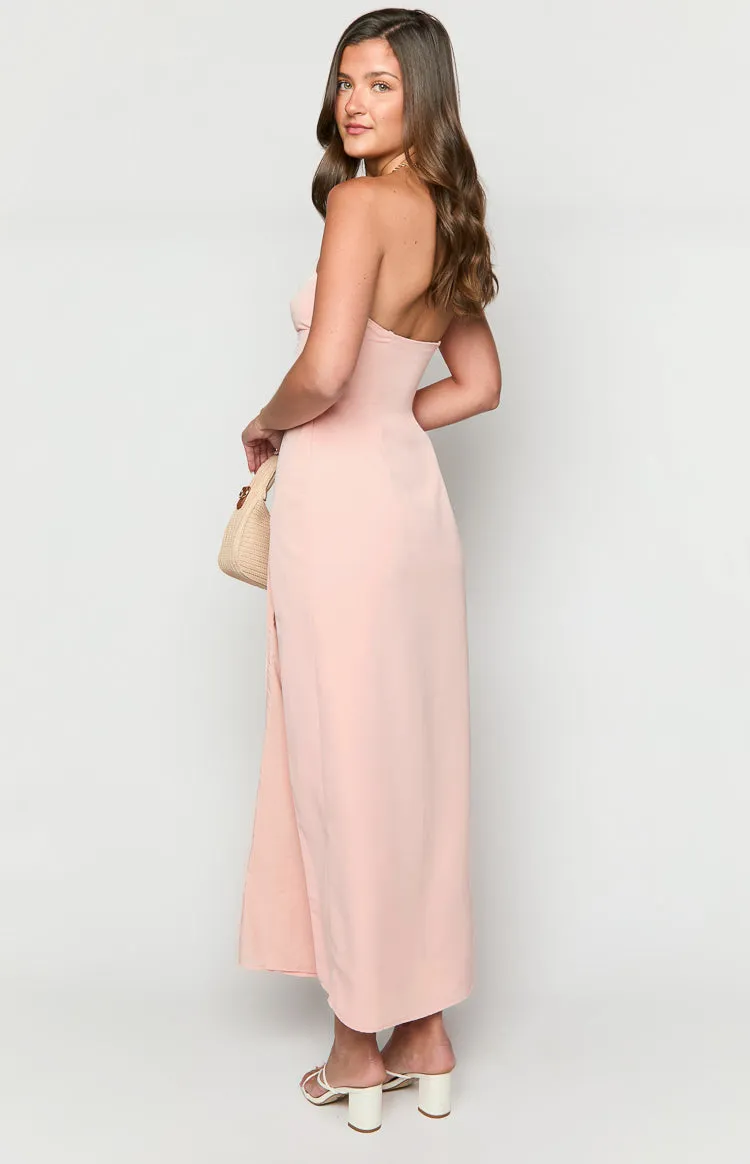 Lenora Pink Strapless Maxi Dress