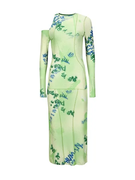 Lettuce Printed Jersey Dress | Lemon