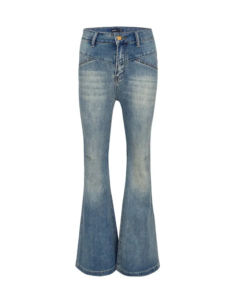 Light Wash Flared Denim Jeans