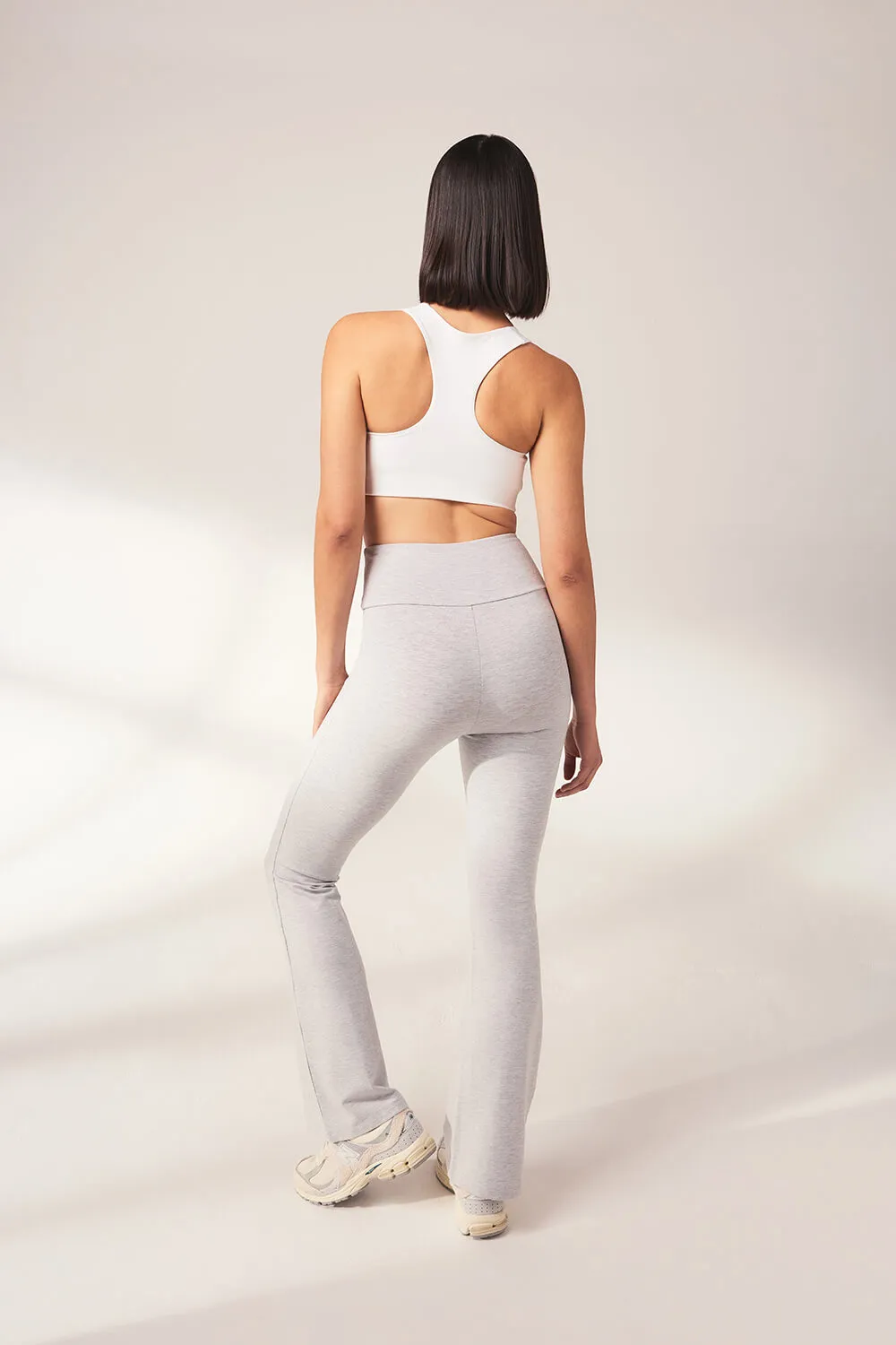 Lightweight Flare Leggings - Light Grey Marl