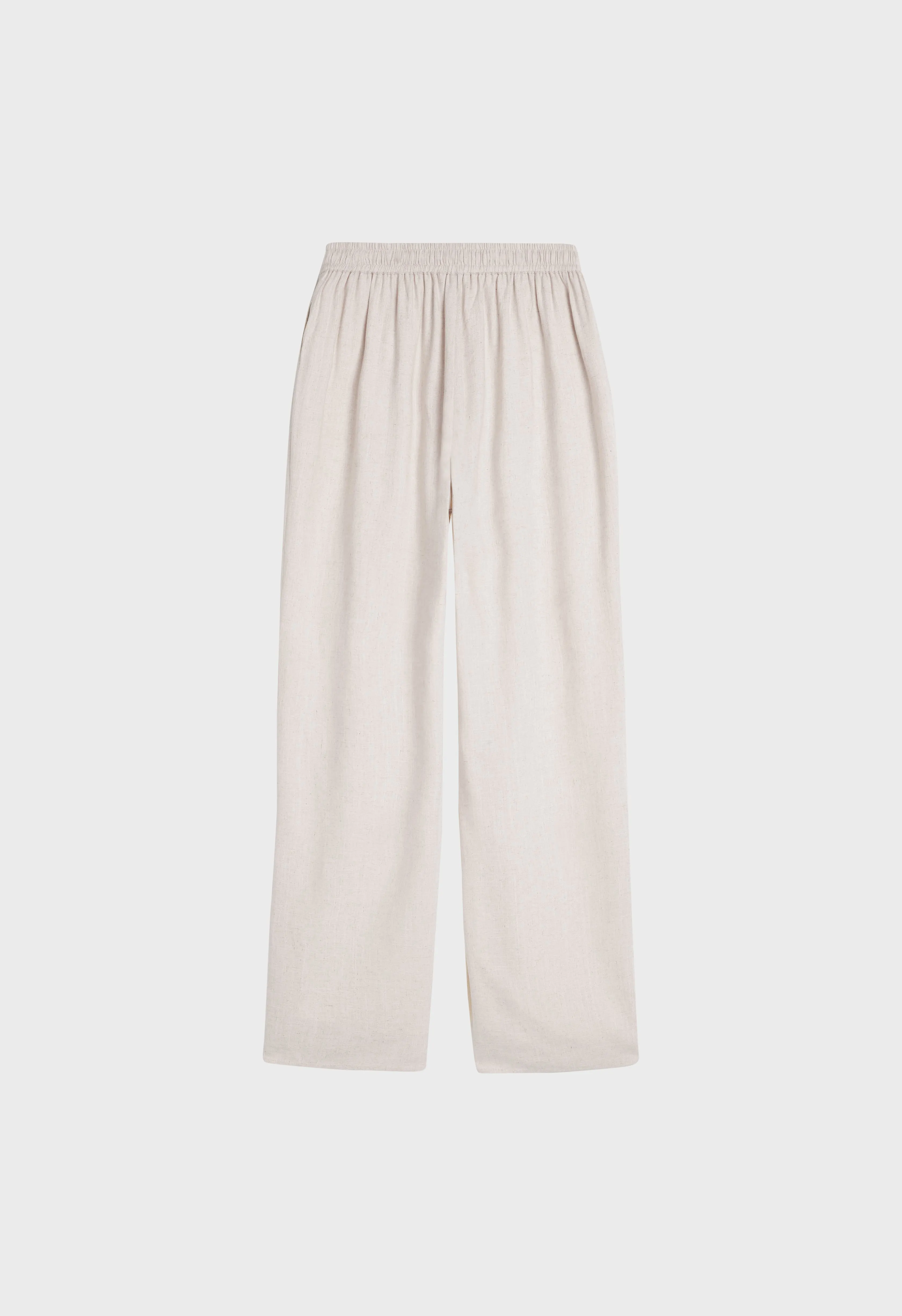 Linen Loose Pants | Beige Melange