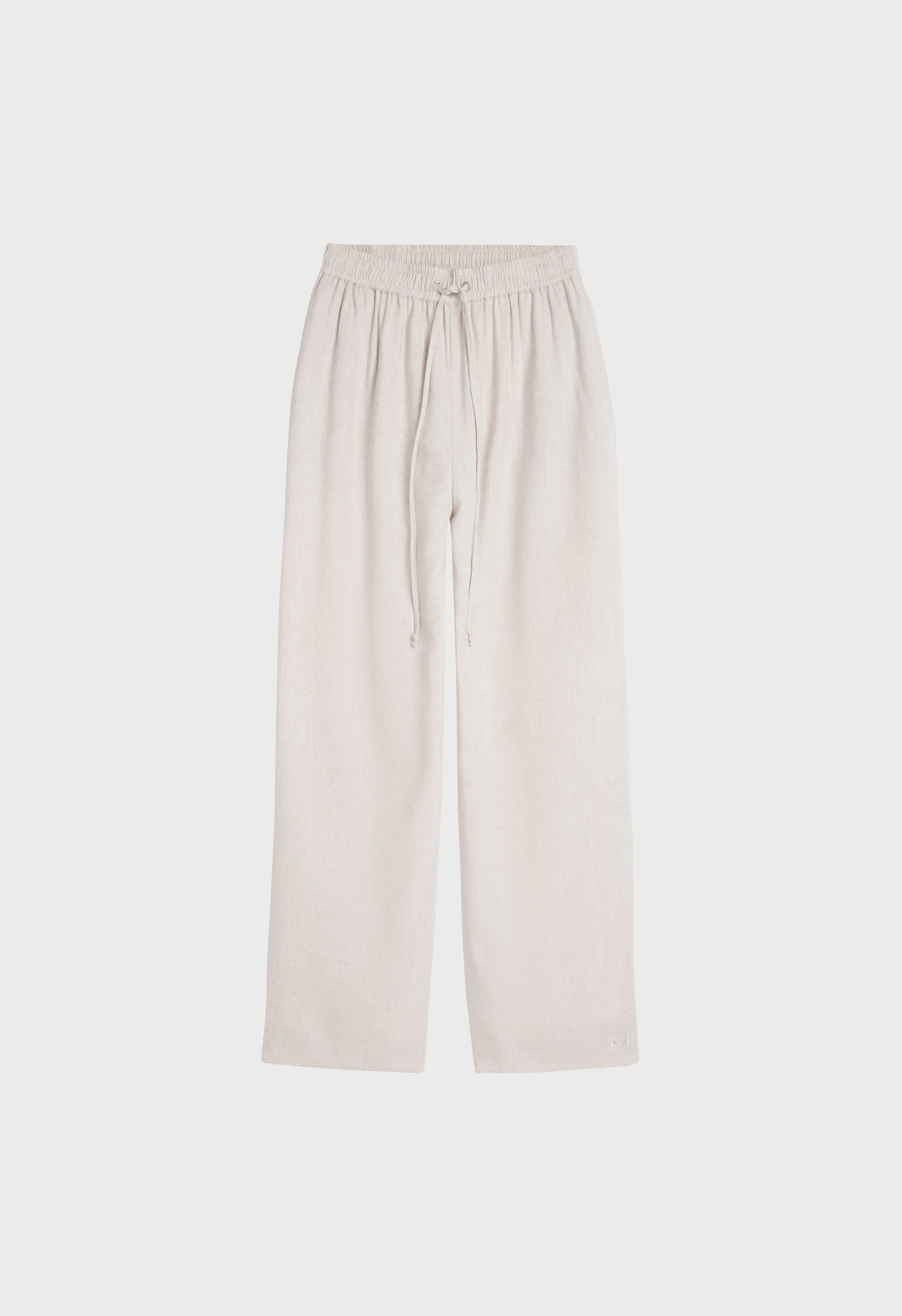 Linen Loose Pants | Beige Melange