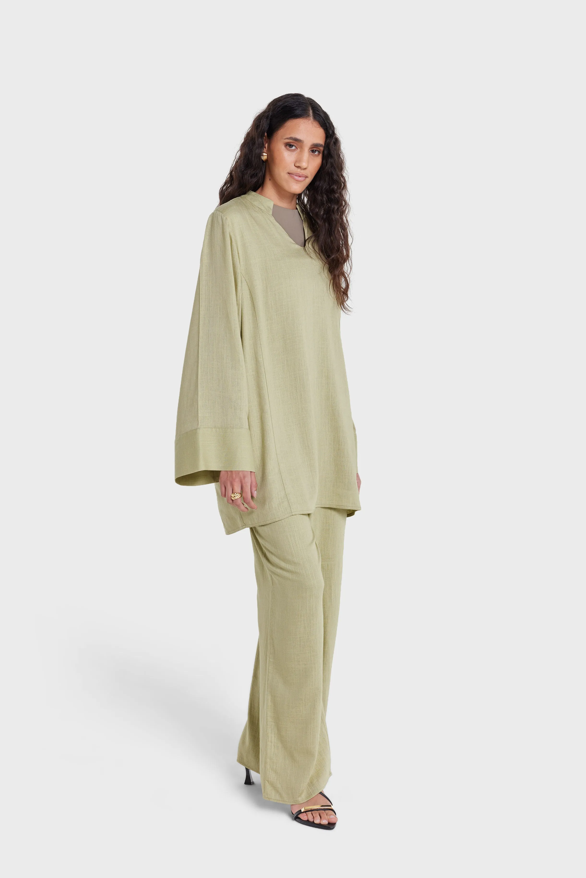 Linen Loose Pants | Soft Khaki